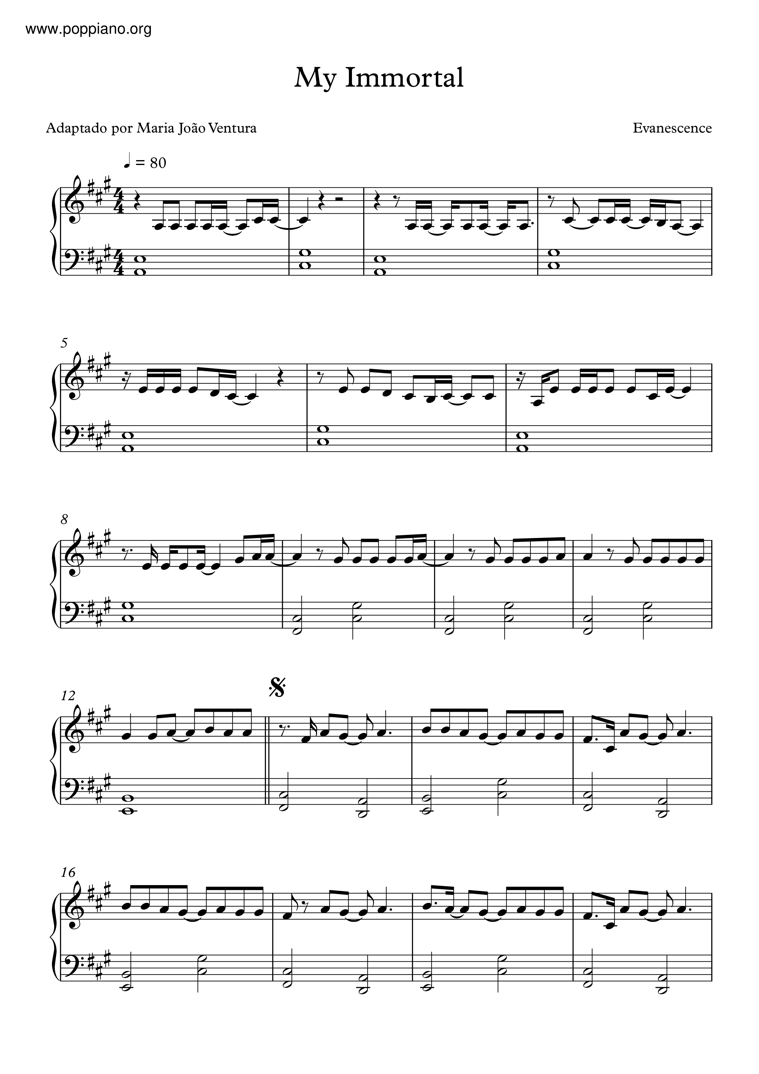 My Immortal Score