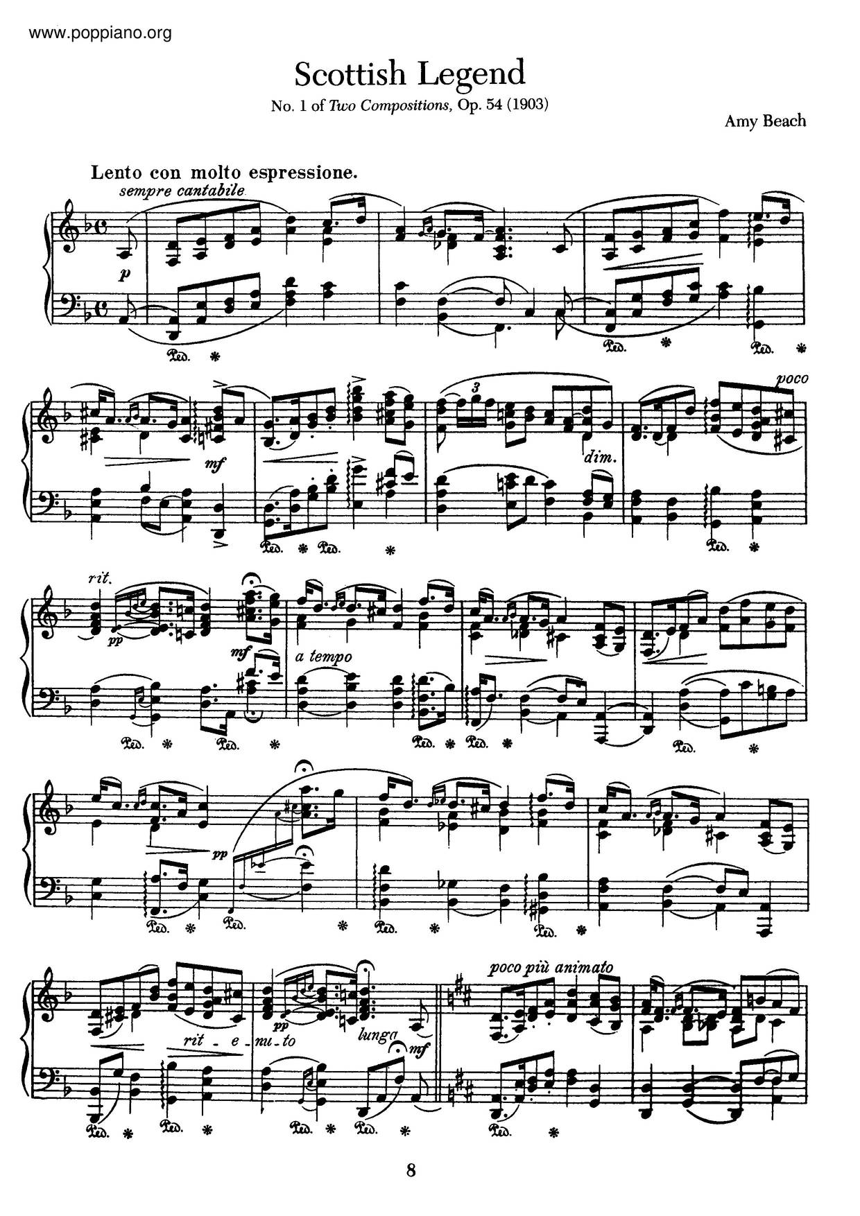 Scottish Legend Op 54 No 1ピアノ譜