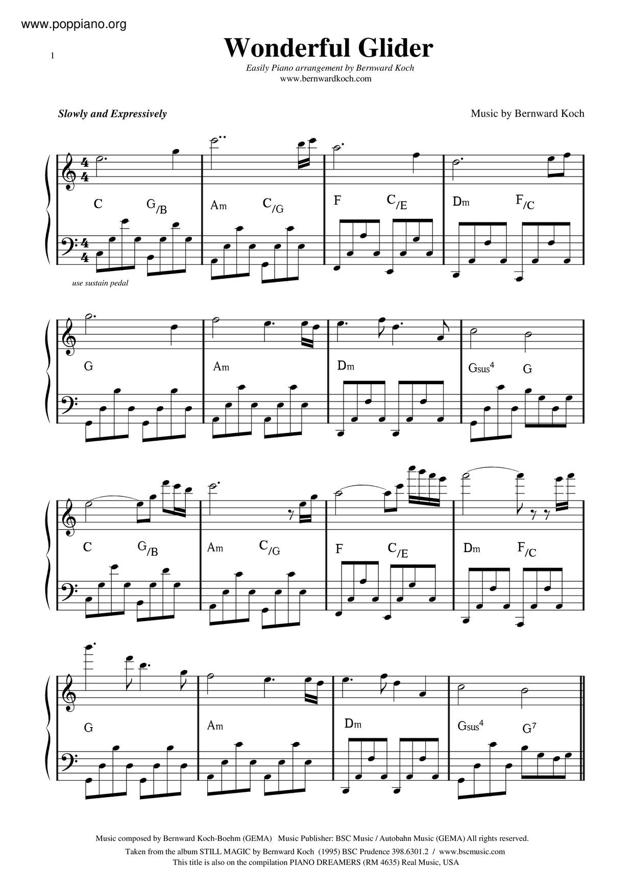 Wonderful Gliderピアノ譜