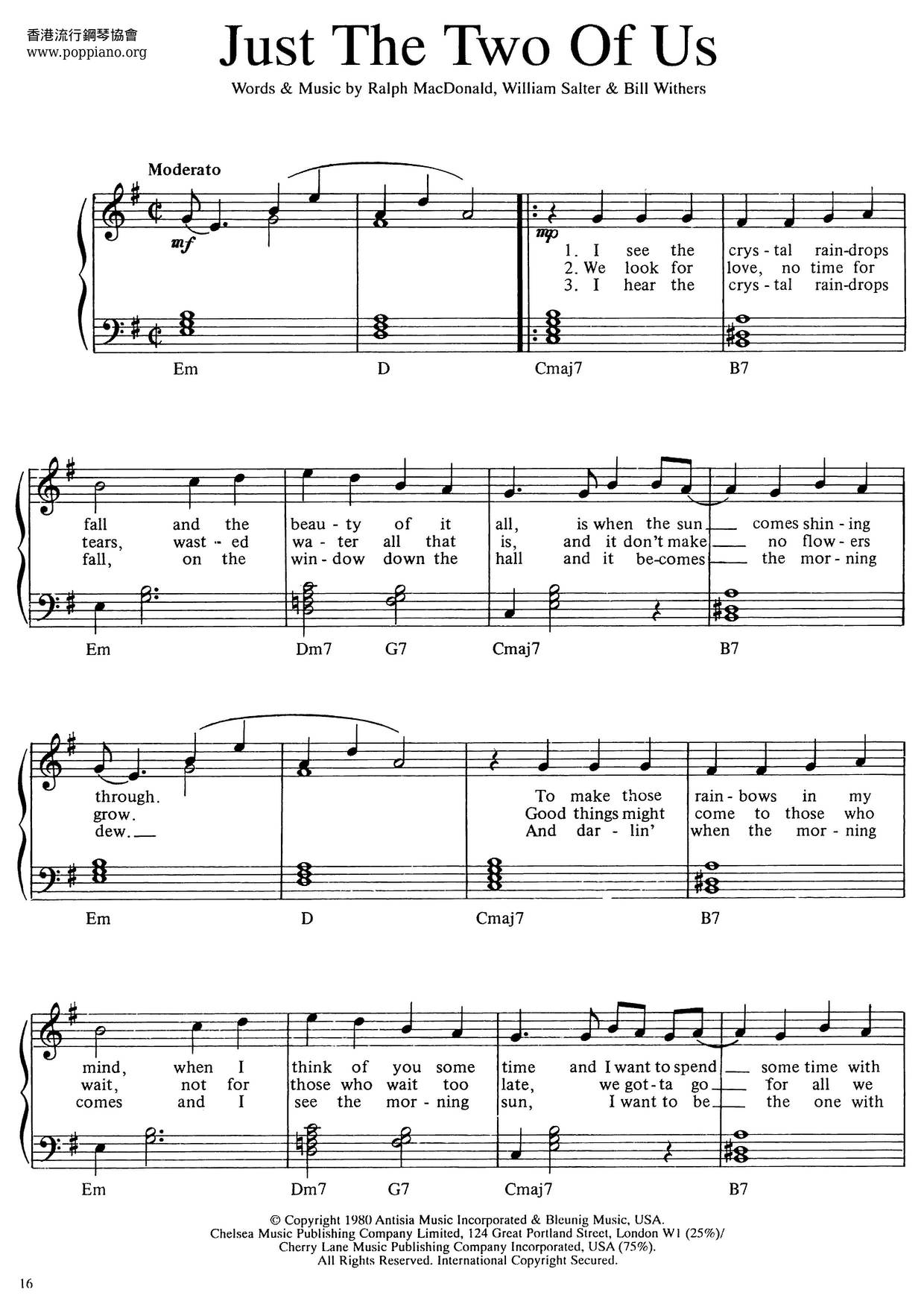 ☆ Just The Two Of Us, Sheet Music, Piano Score Free PDF Download