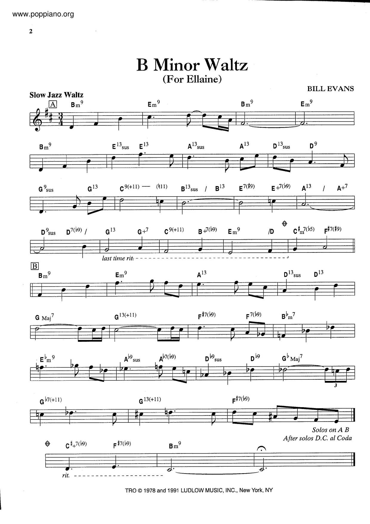 D Minor Waltz Score