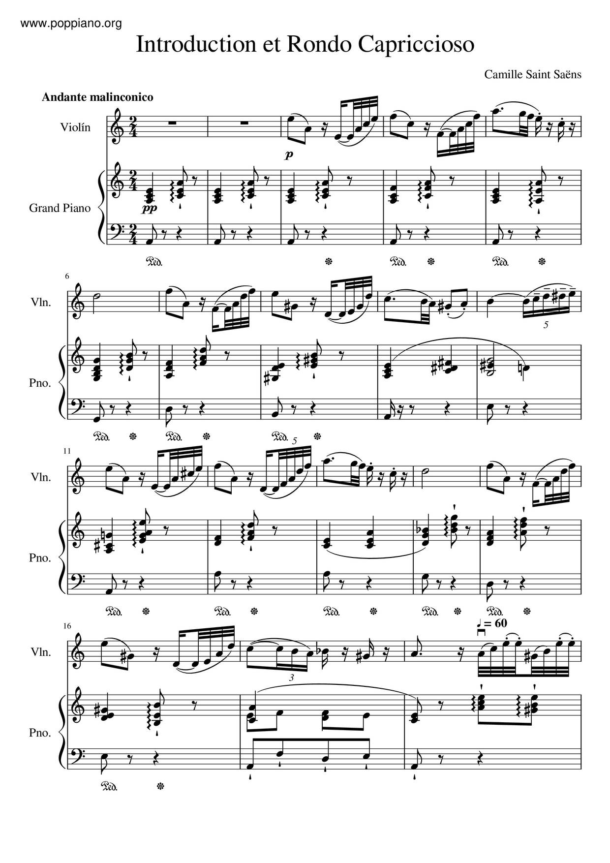 Introduction Et Rondo Capriccioso Score