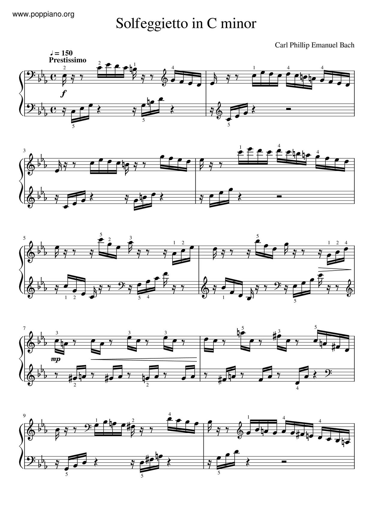 Solfeggietto In C Minorピアノ譜