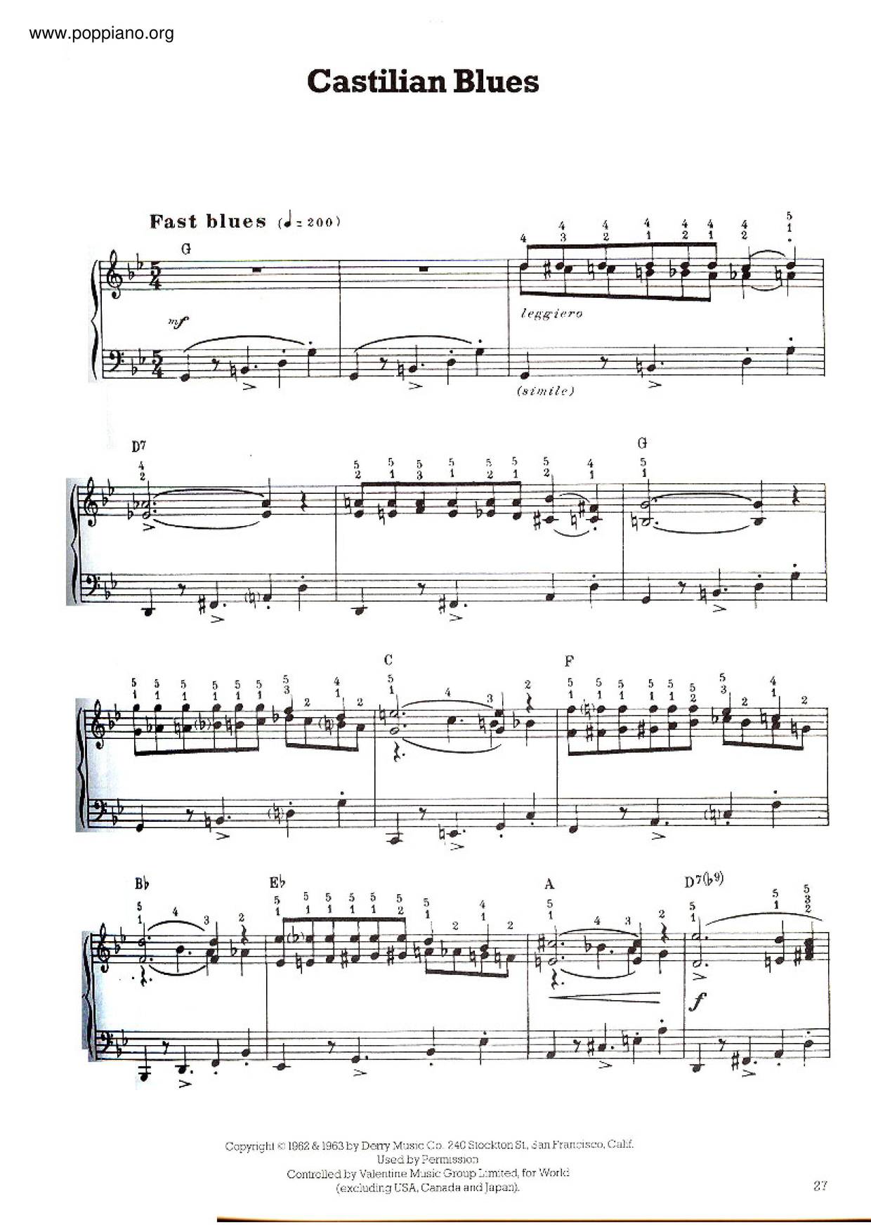 Castilian Blues Score