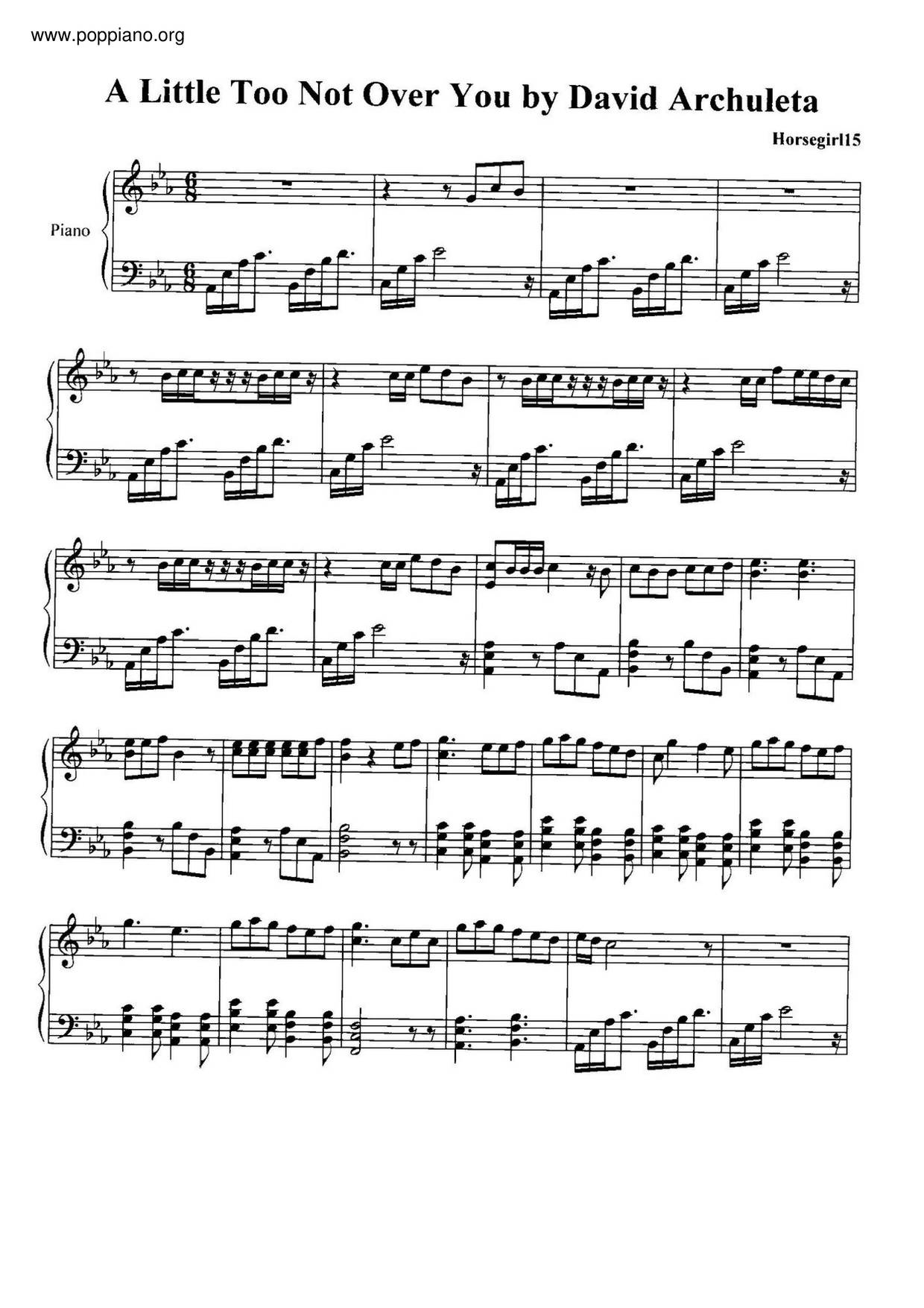 A Little Too Not Over You Score