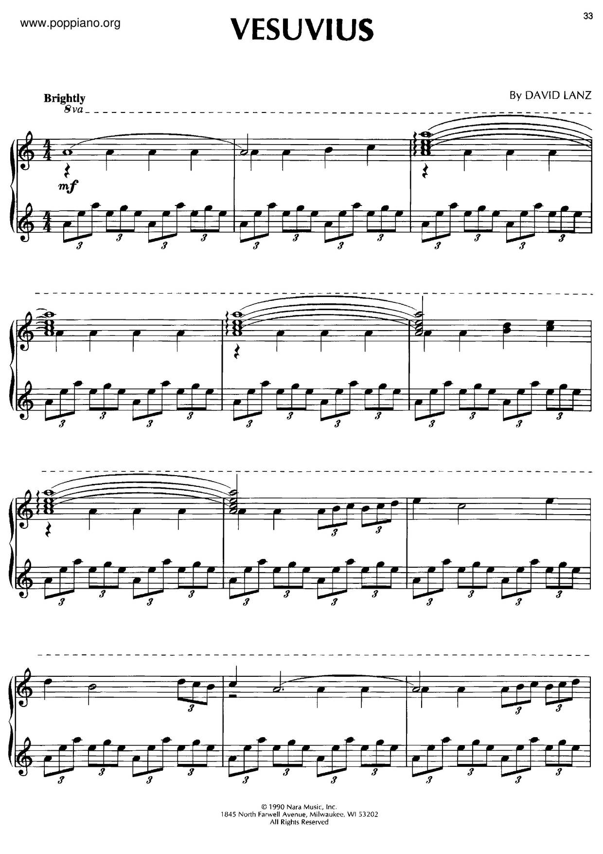 Vesuviusピアノ譜