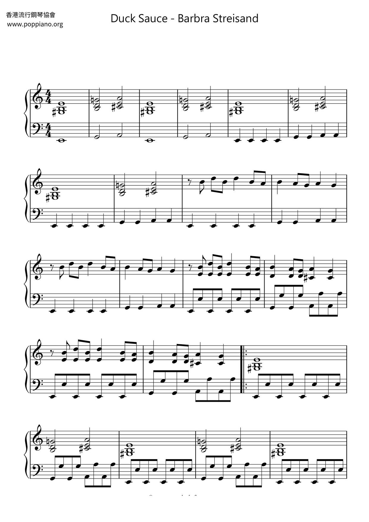 Barbra Streisand琴譜