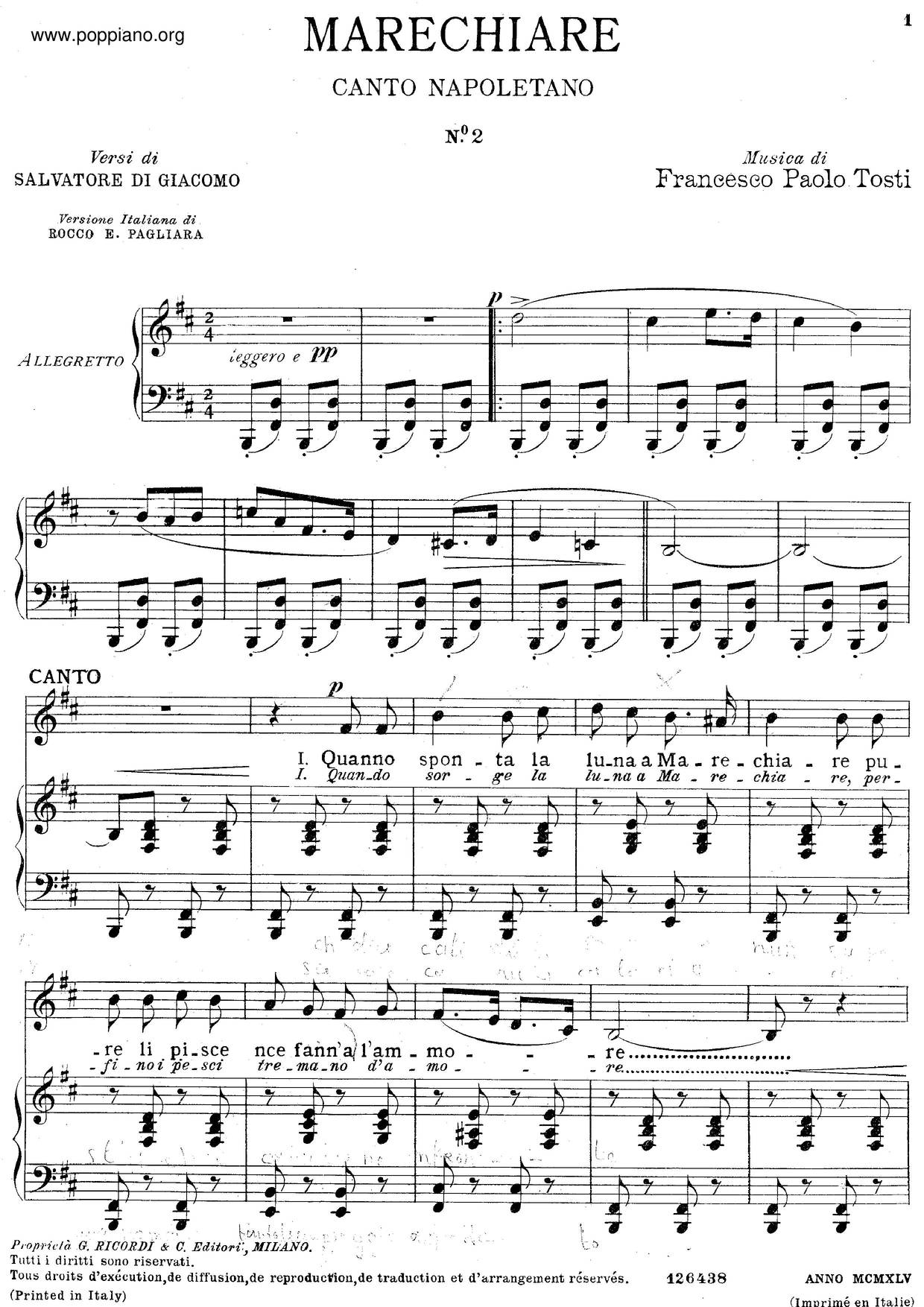 Marechiare Score