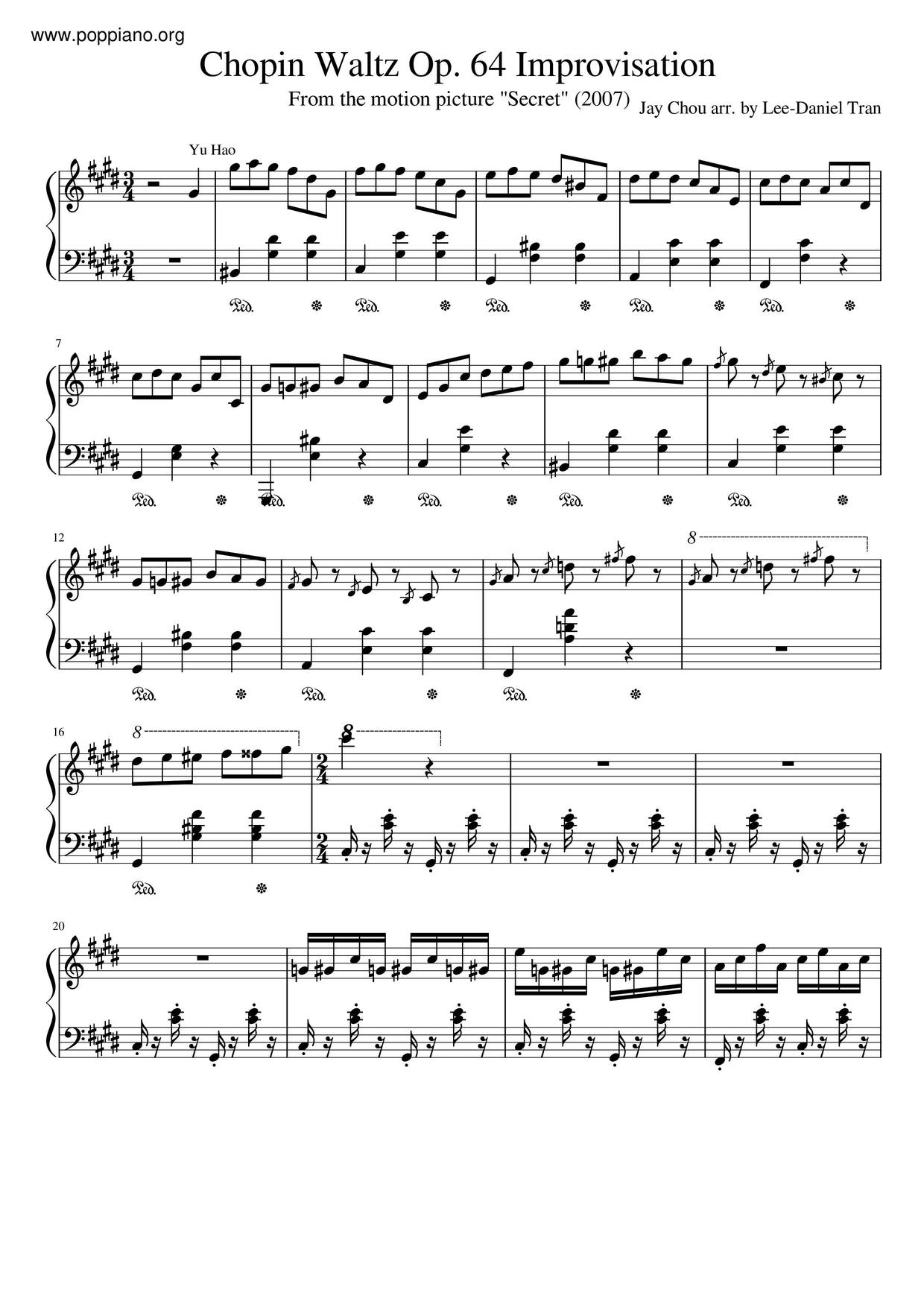 Waltz Op. 64 Improvisationピアノ譜