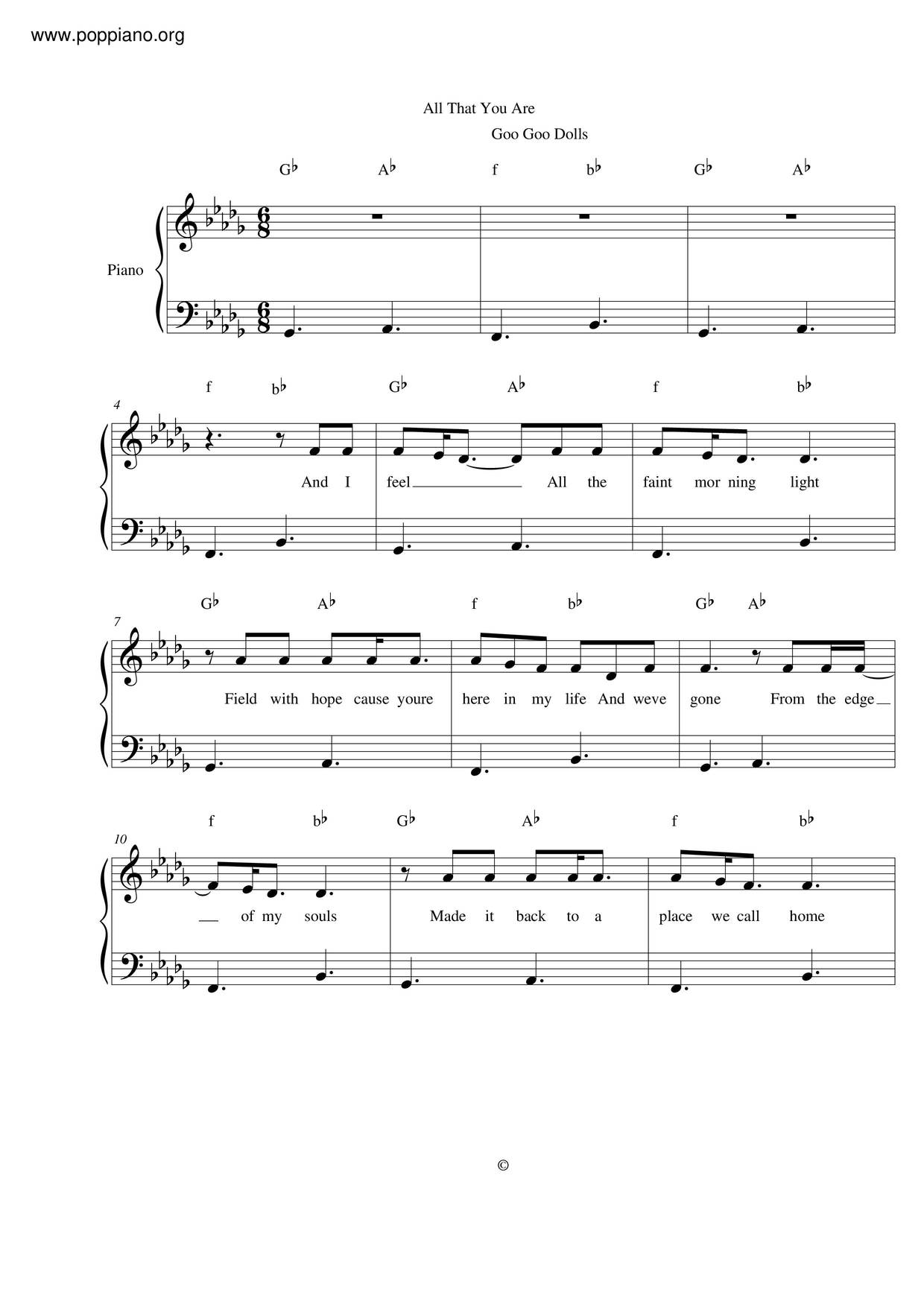 All That You Are Score