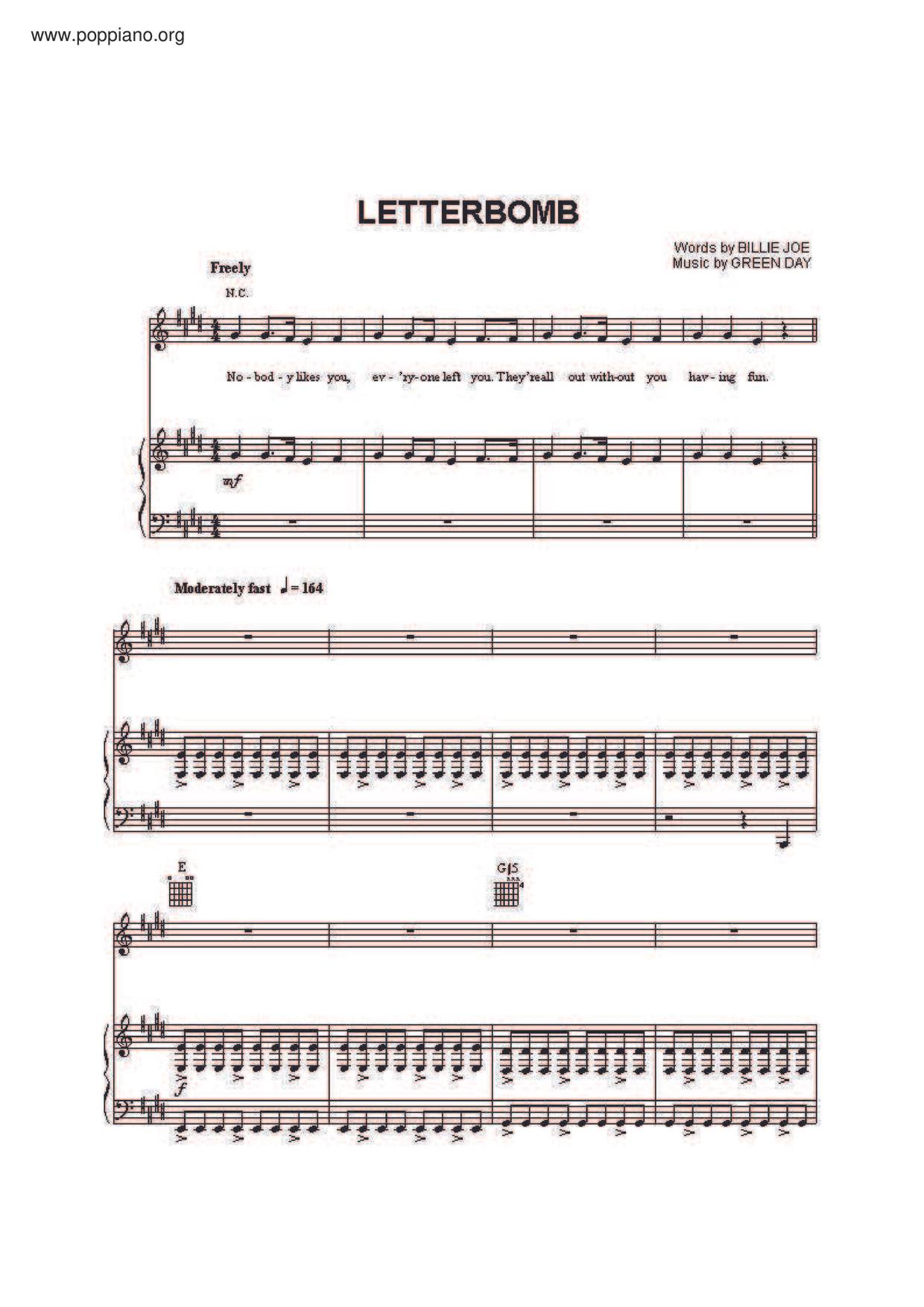 Letterbombピアノ譜