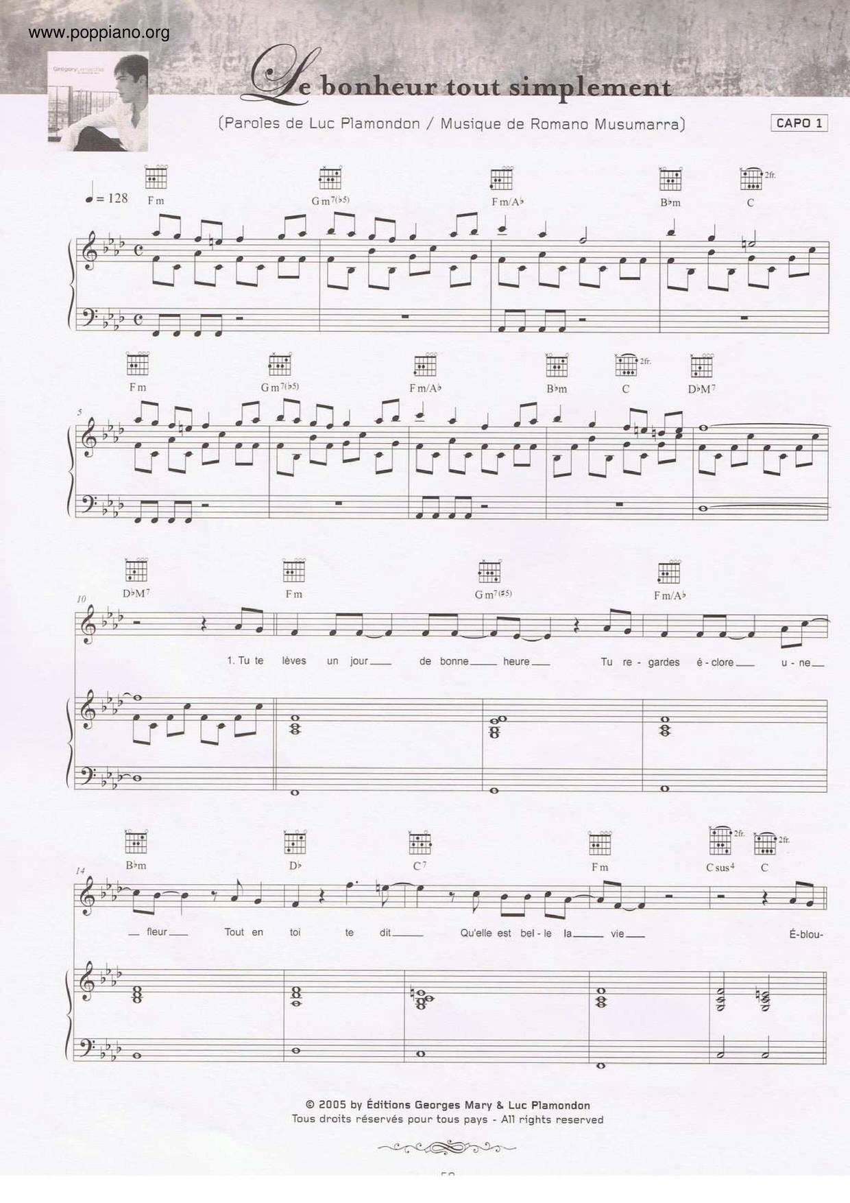 Le Bonheur Tout Simplement Score