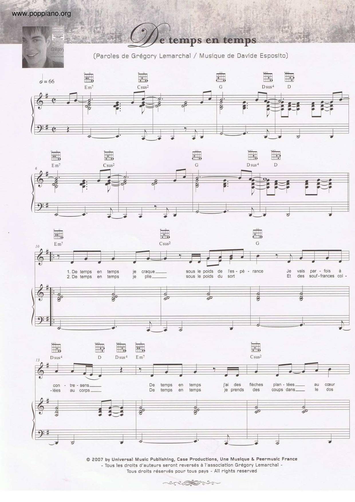 De Temps En Temps Score