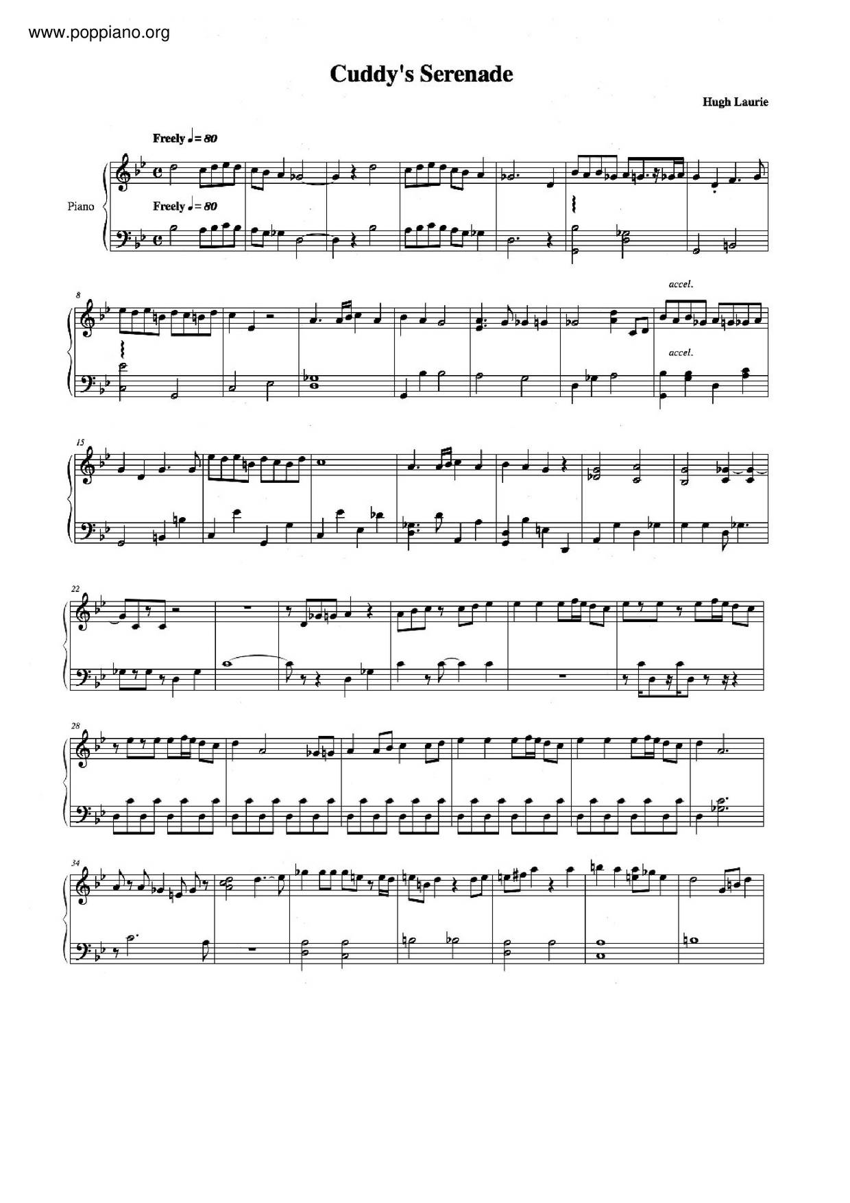 Cuddy's Serenade Score