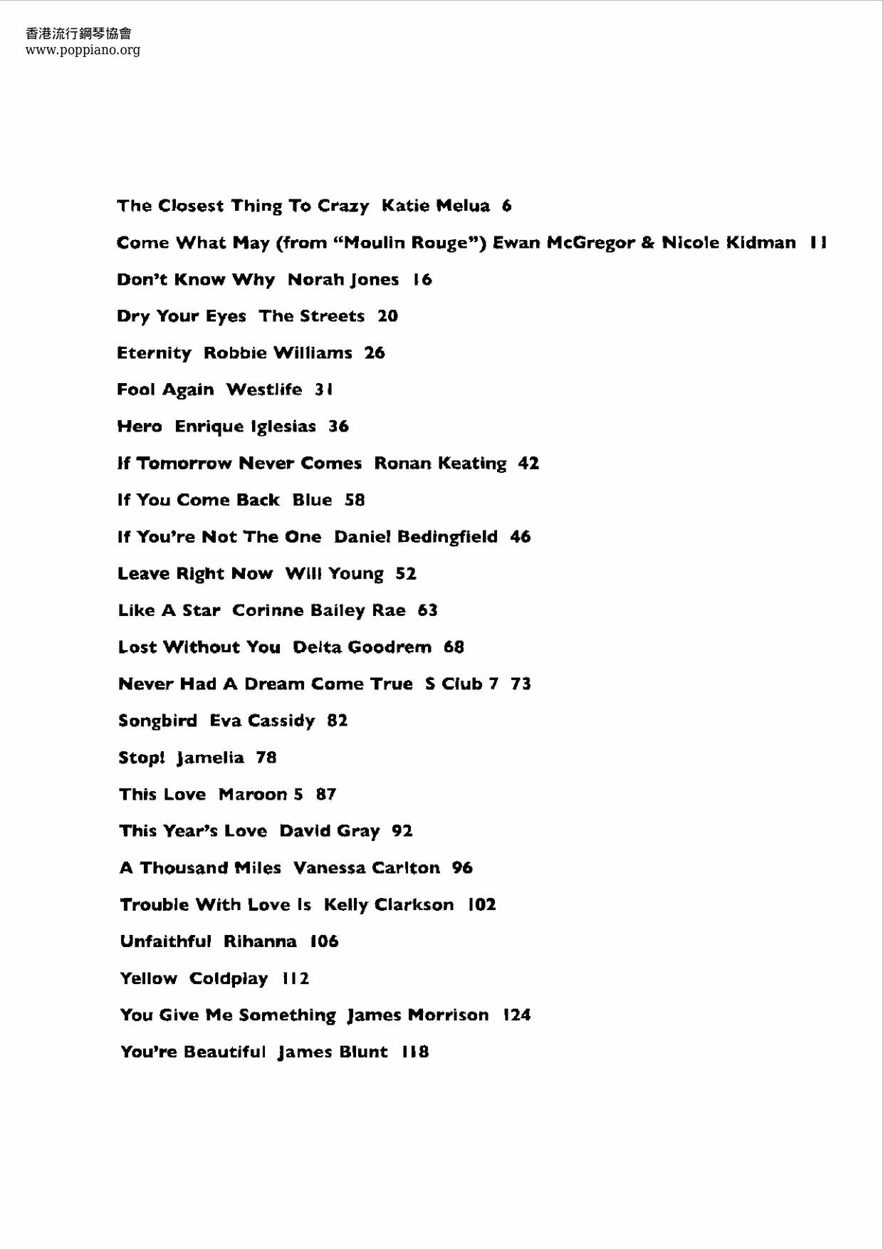 Greatest Love Songs Of The 21St Century 130 Pages Score