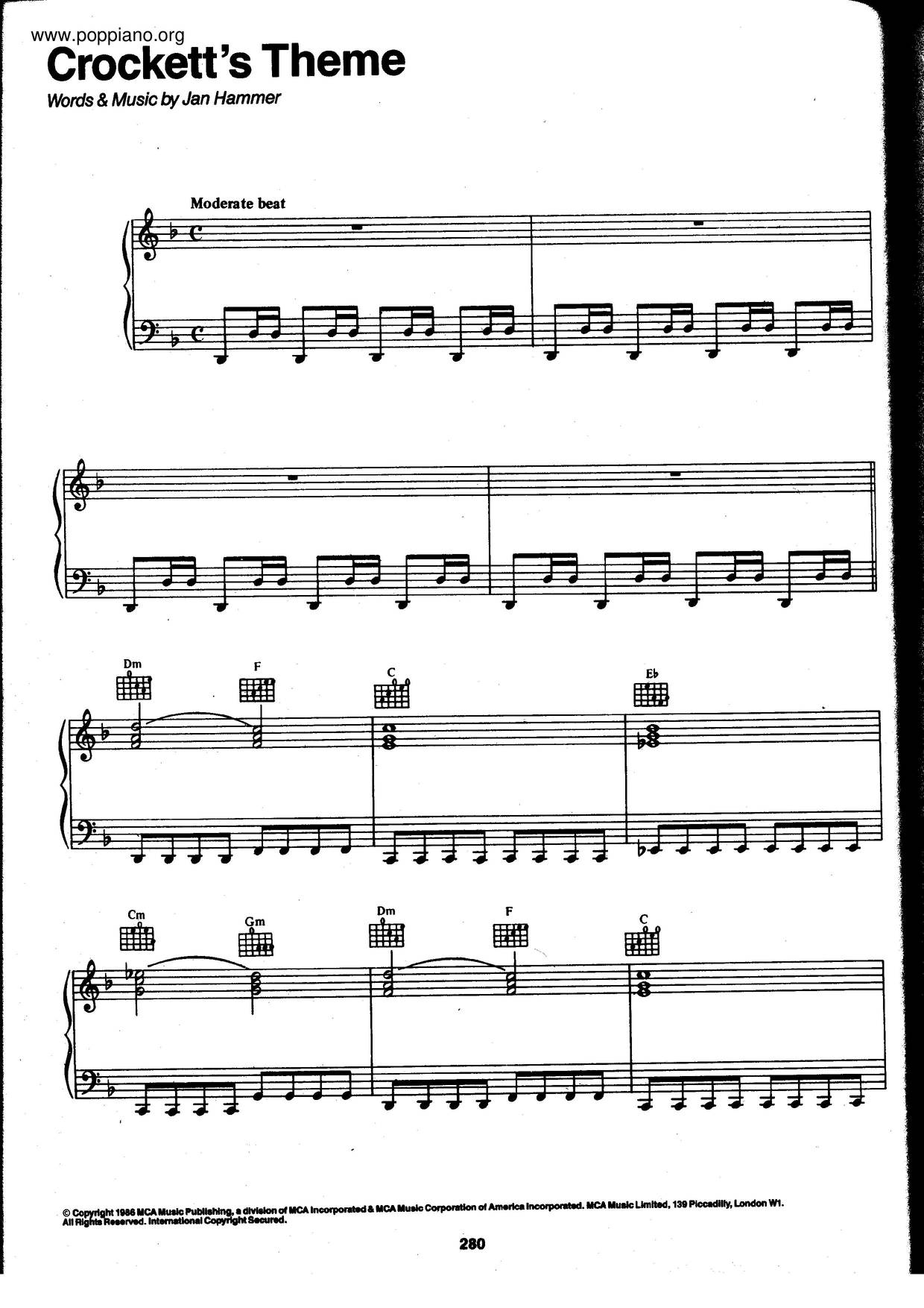 Crockett's Theme Score
