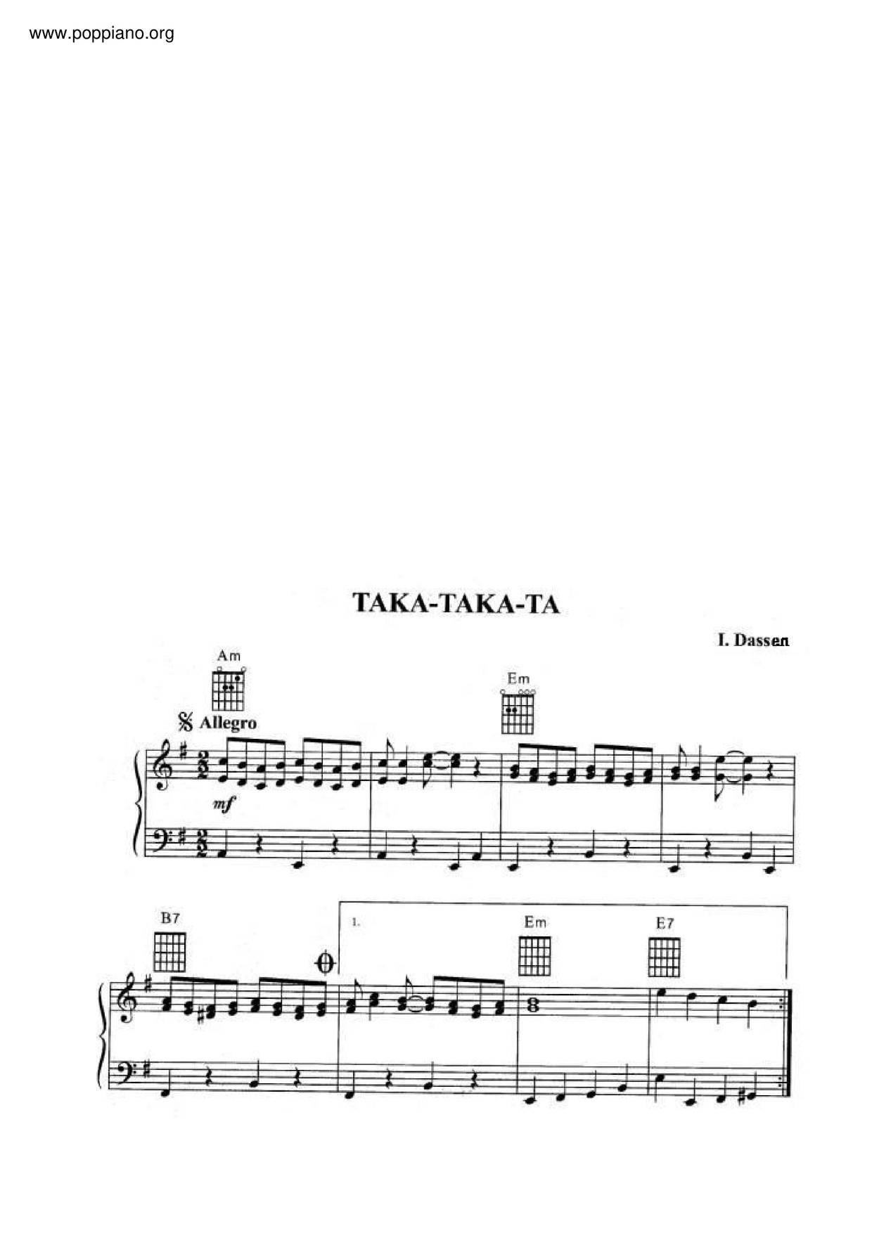Taka-Taka-Ta琴谱