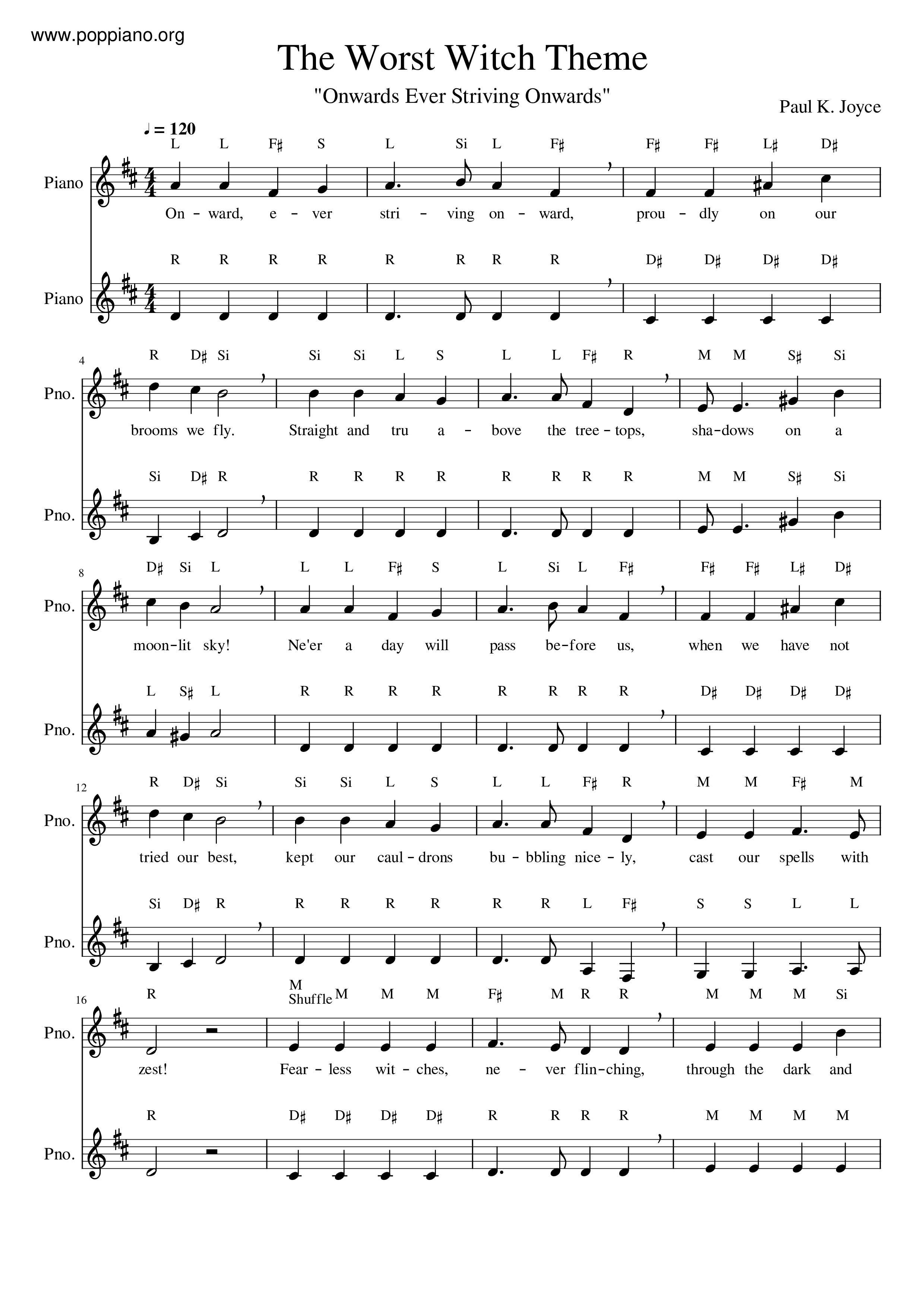 The Worst Witch Theme Score