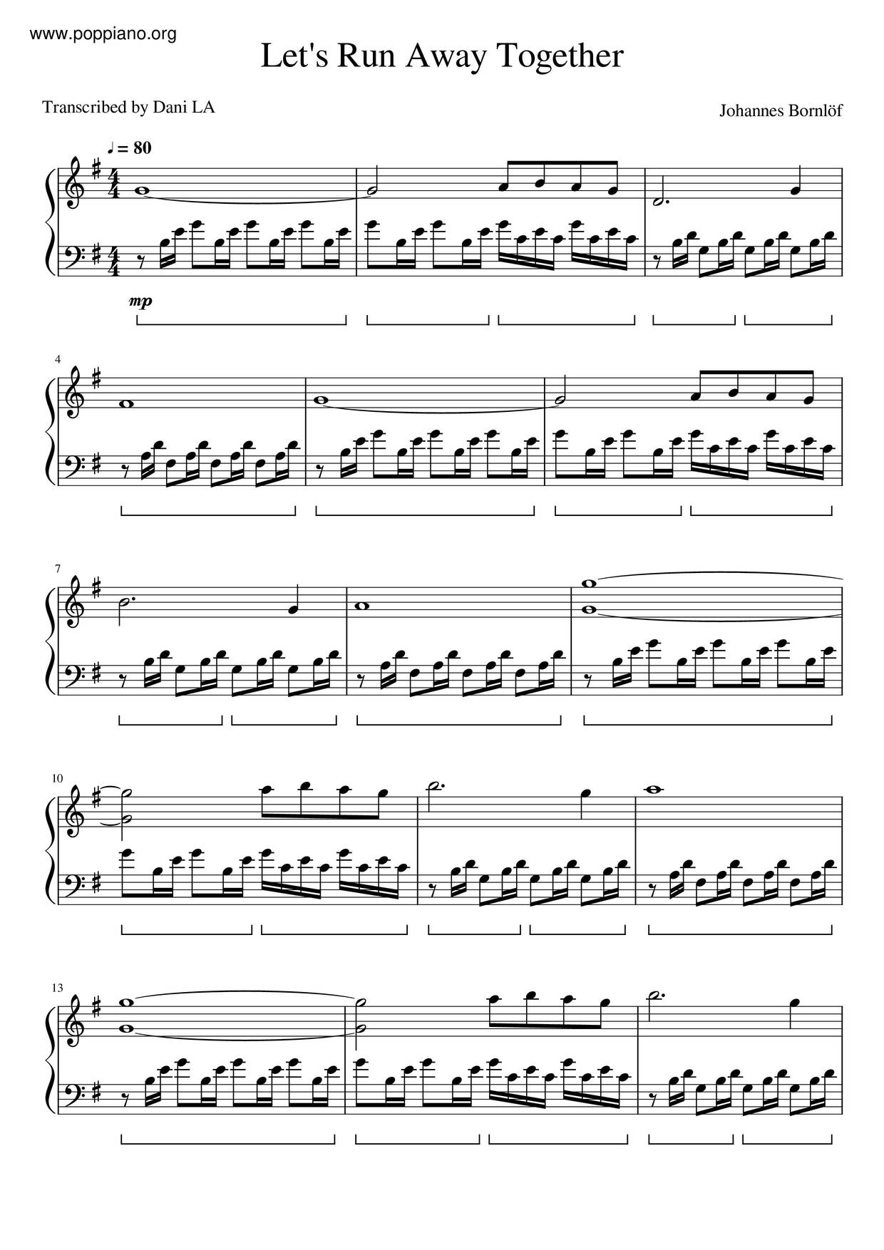 Let's Run Away Together Score