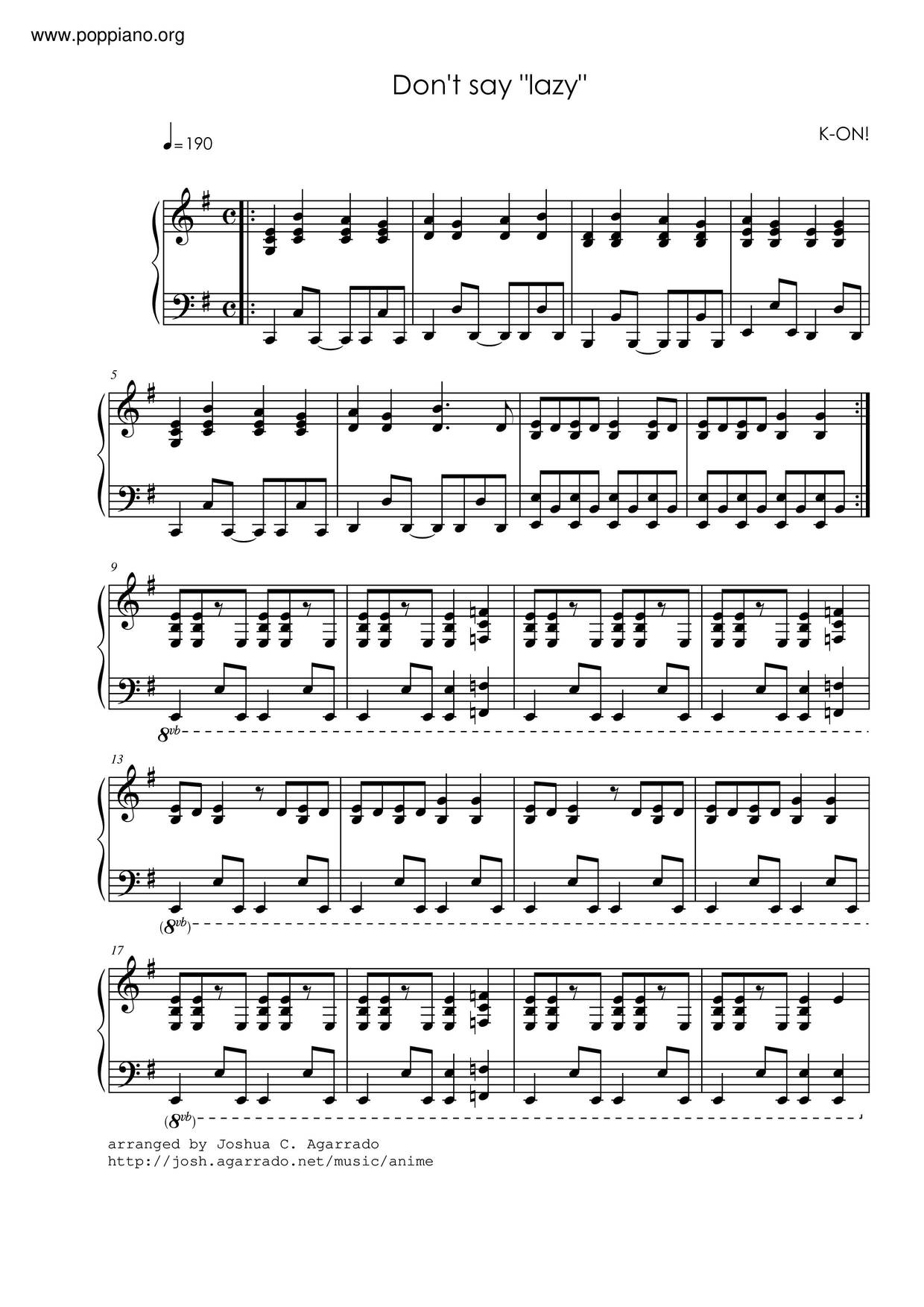 Don't Say 'Lazy' Score