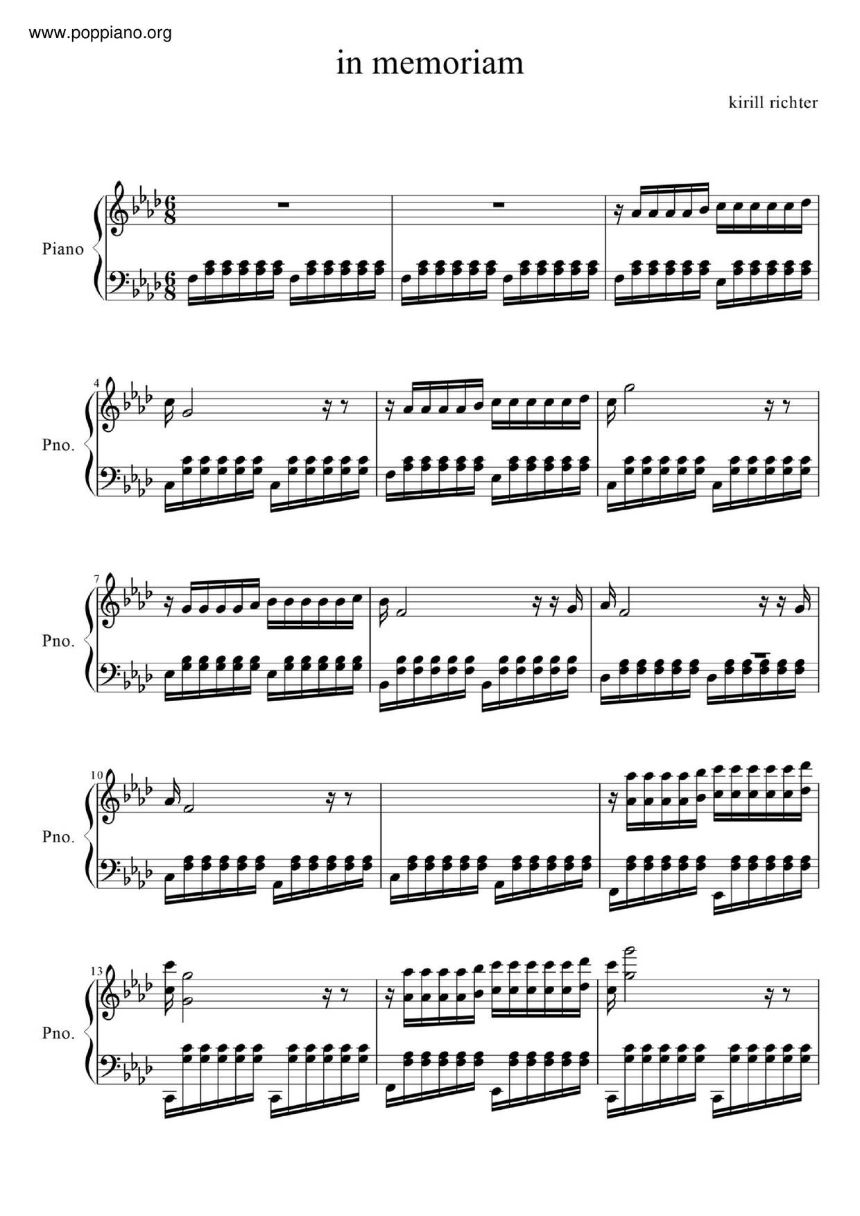 In Memoriam Score