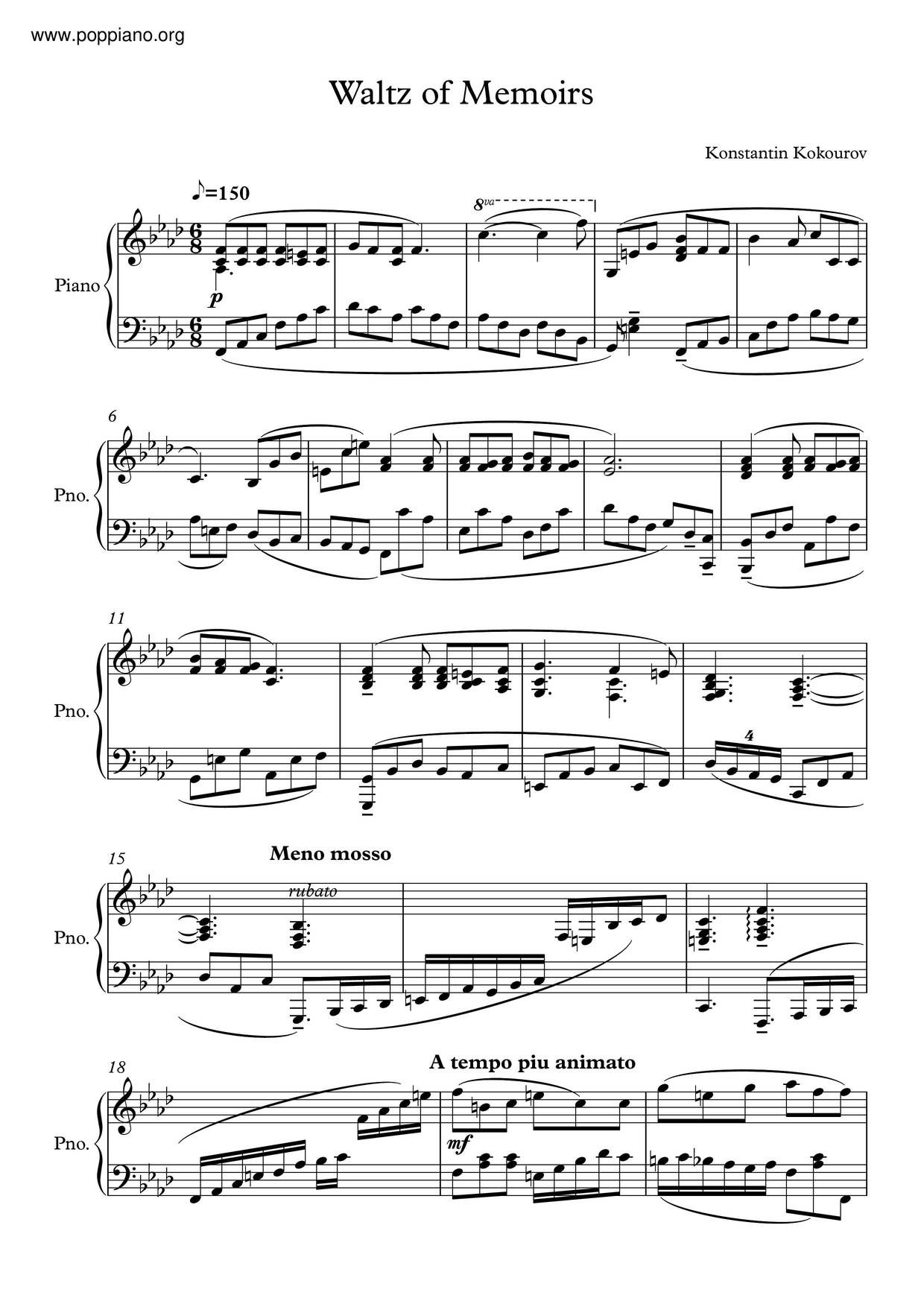 Waltz Of Memoirs Score