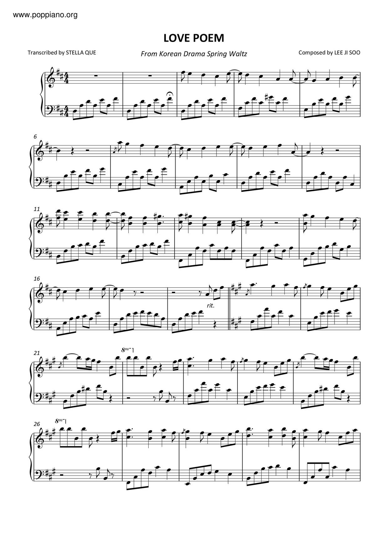 Love Poem Score