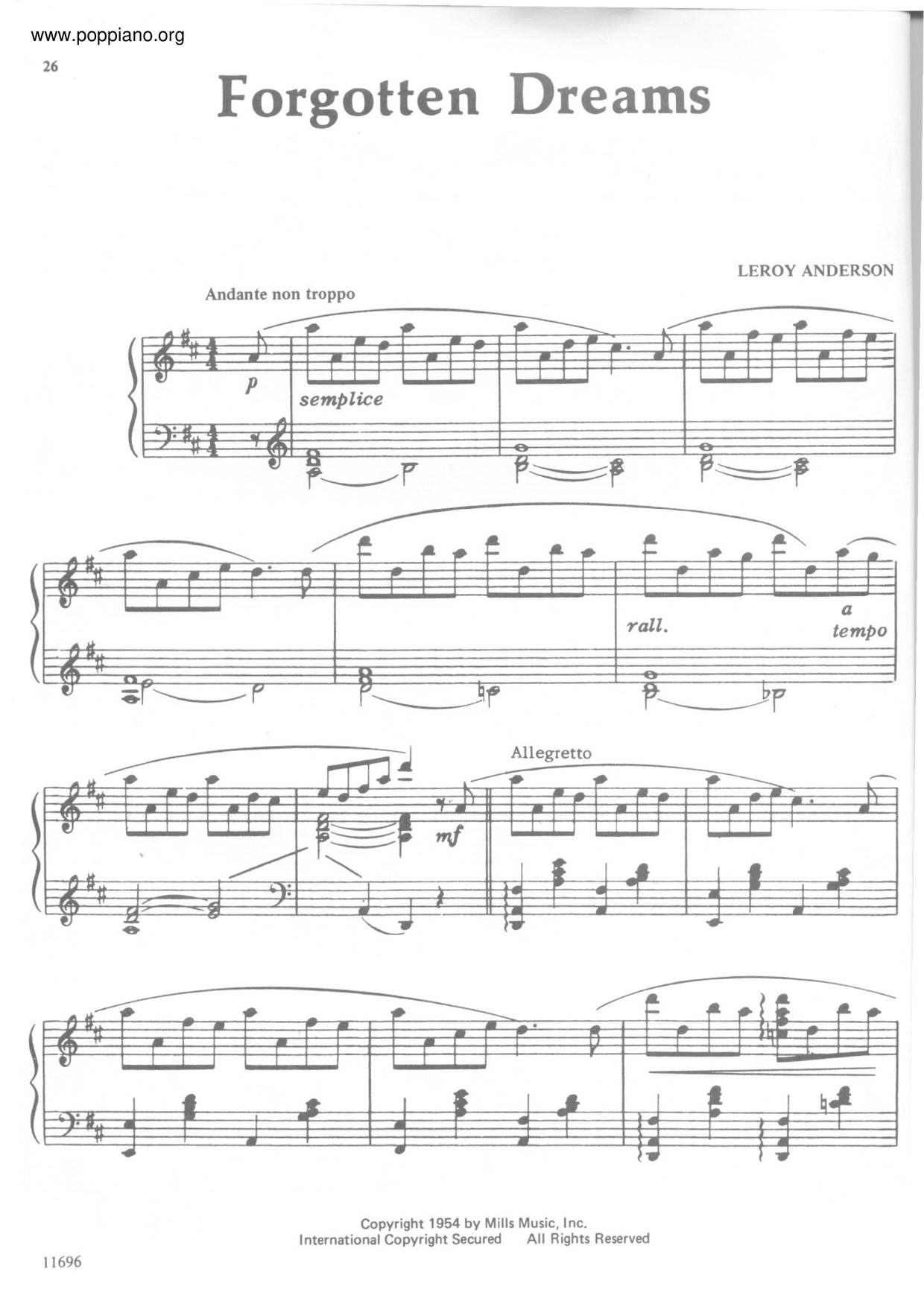 Forgotten Dreams Score