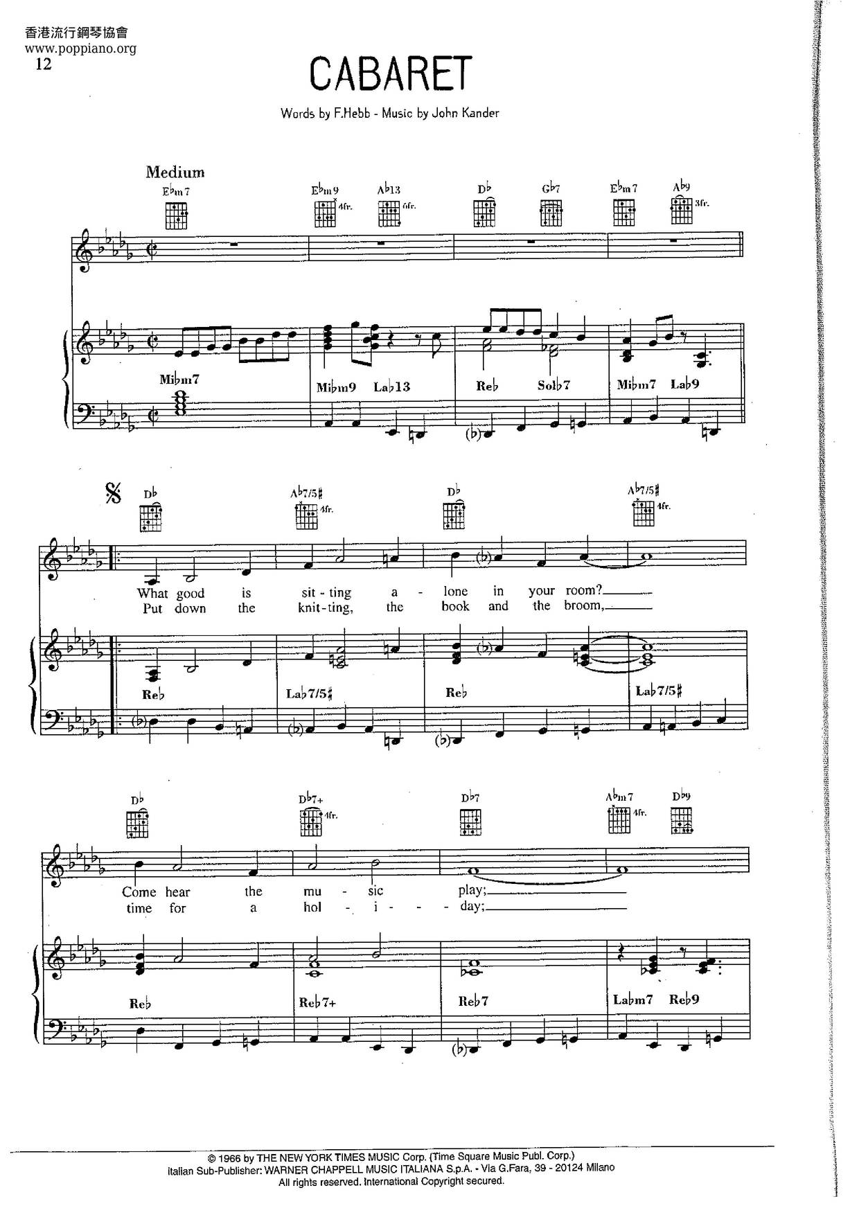 Cabaret Score