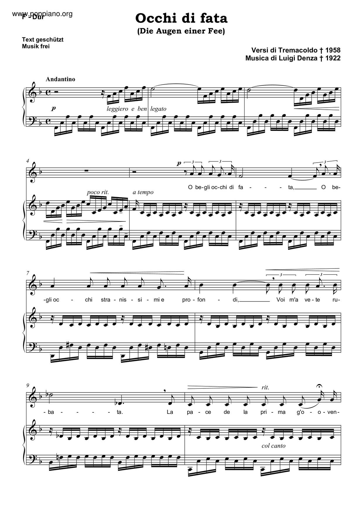 Occhi Di Fata Score