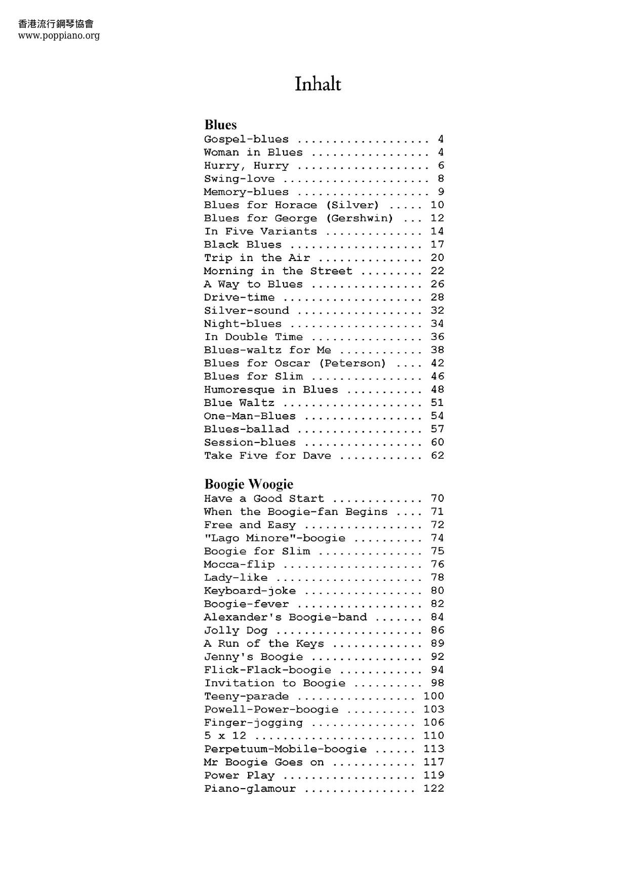 Blues & Boogie Woogie Book 125 Pages Score