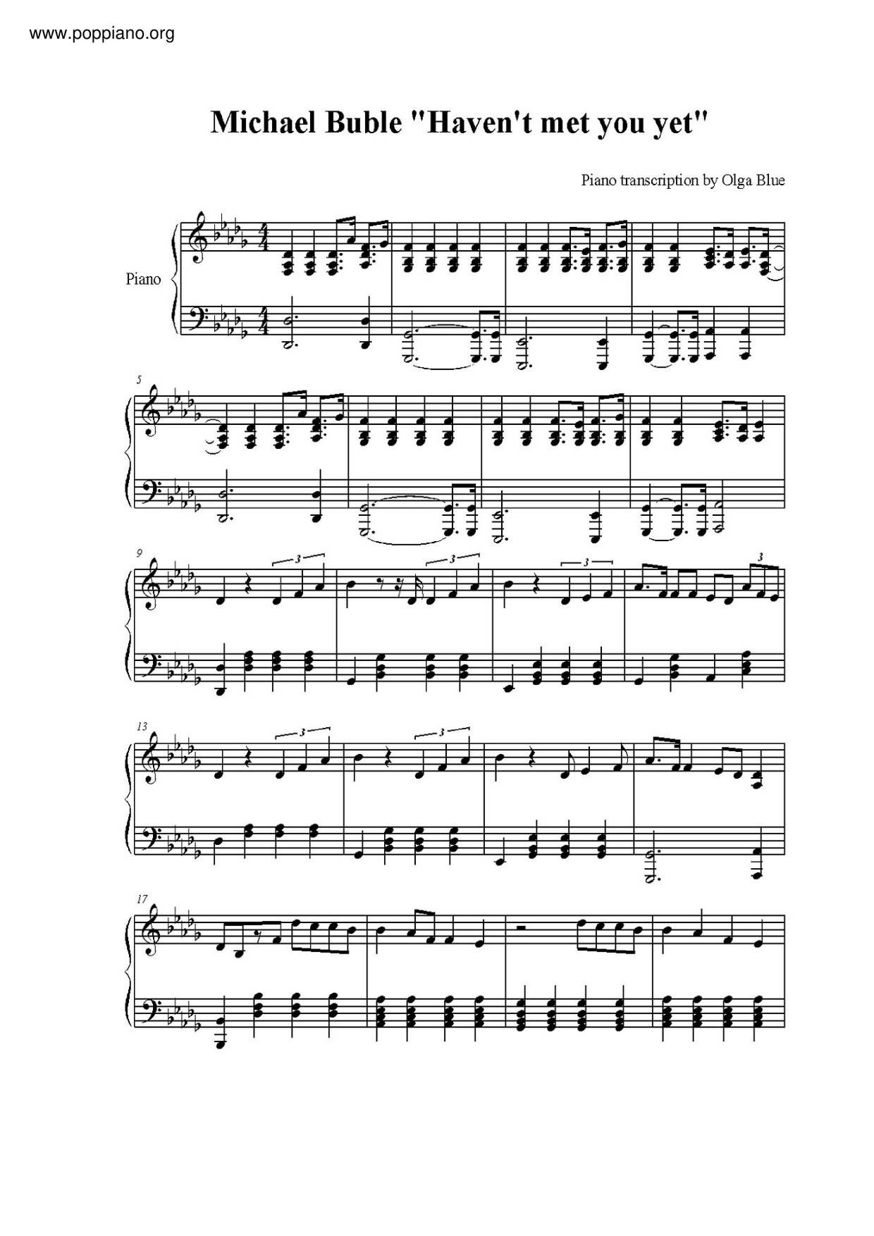 Haven't Met You Yet Score