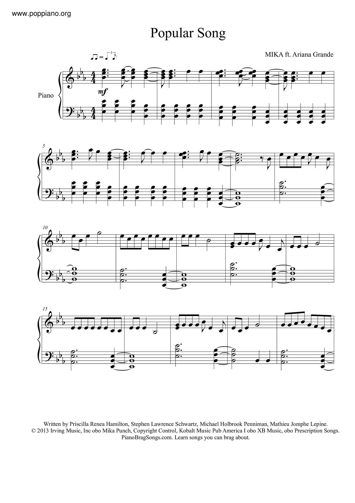 Popular Song Score