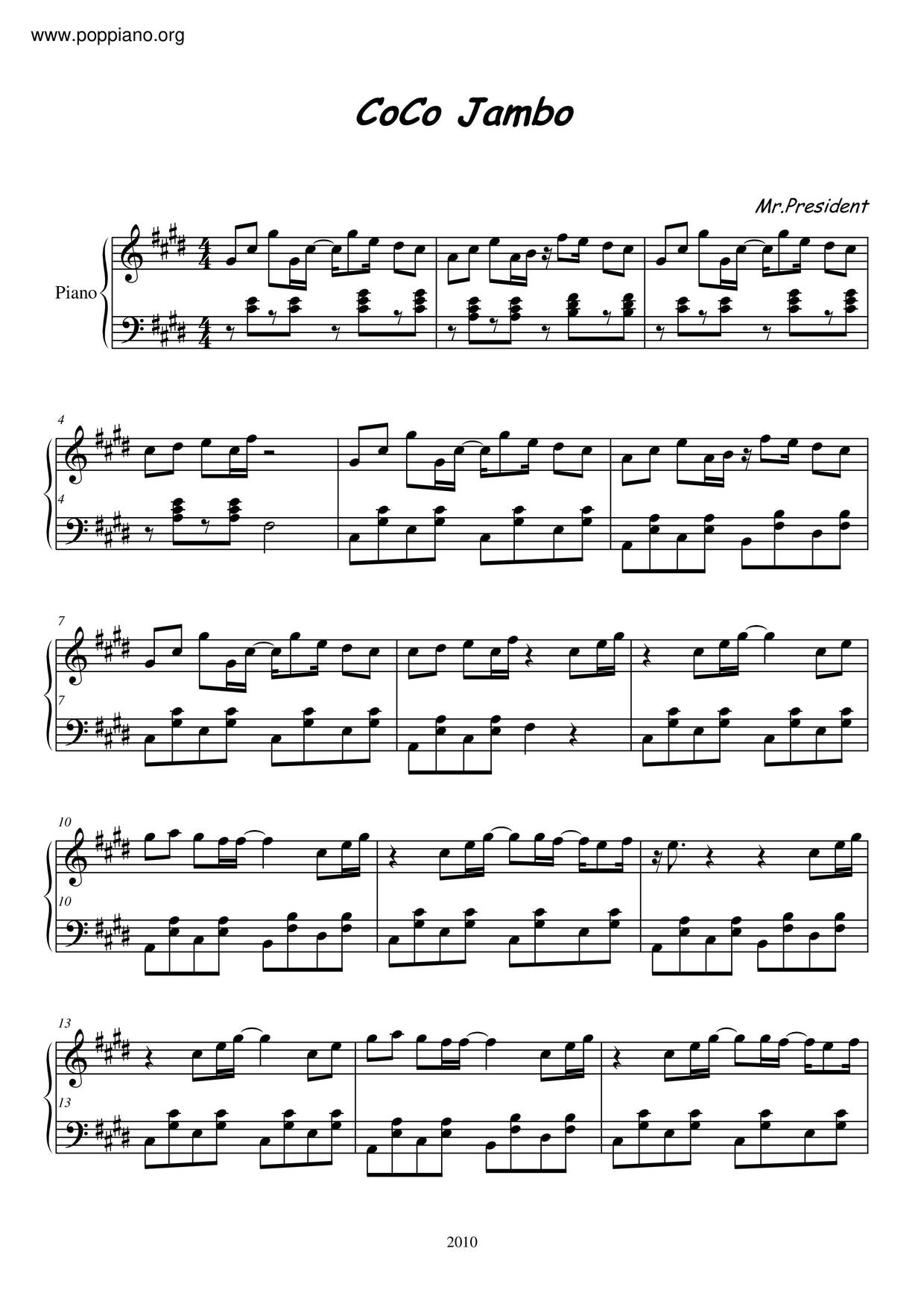 Coco Jambo Score