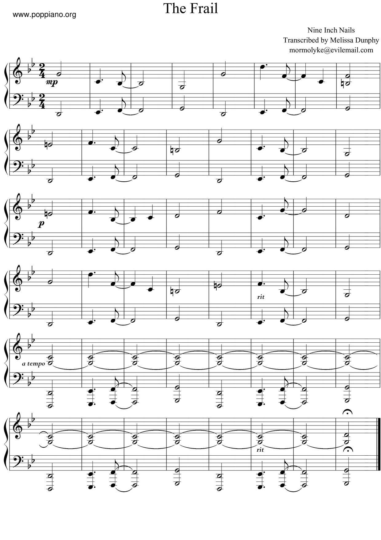 The Frail琴谱