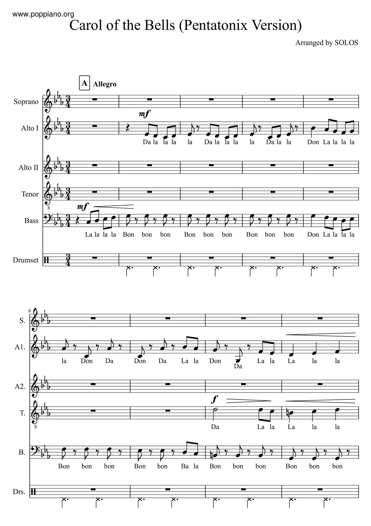 Carol Of The Bells Score