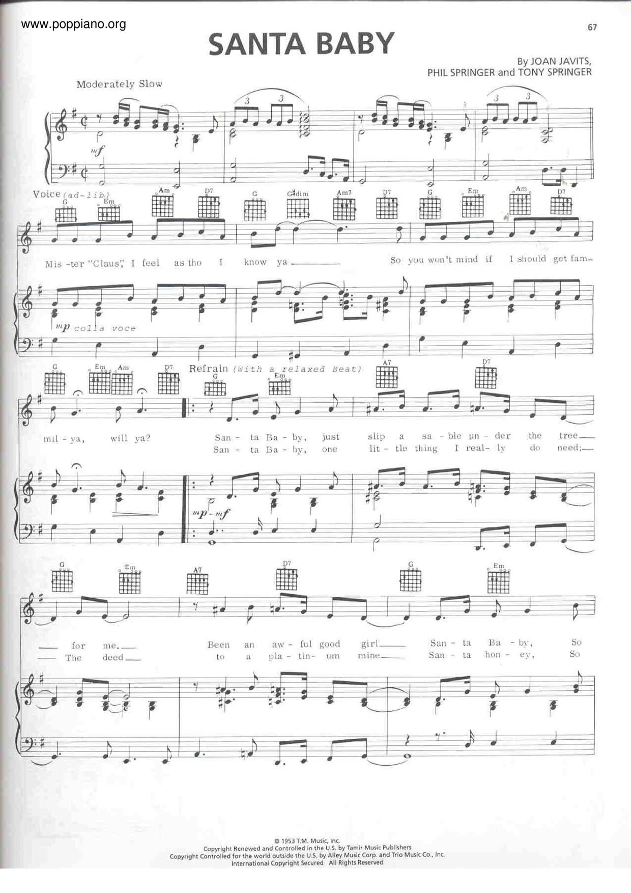 Santa Baby Score