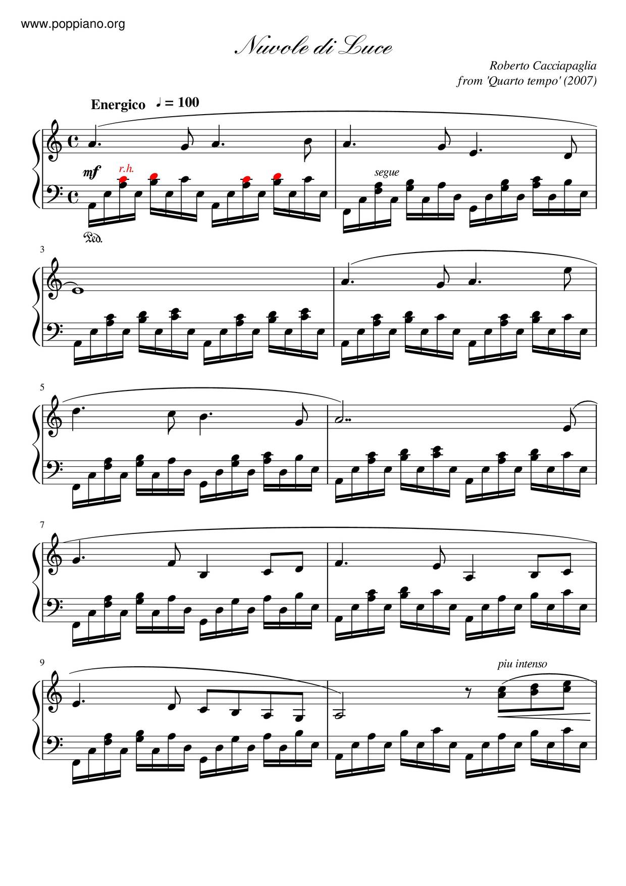 Nuvole Di Luceピアノ譜