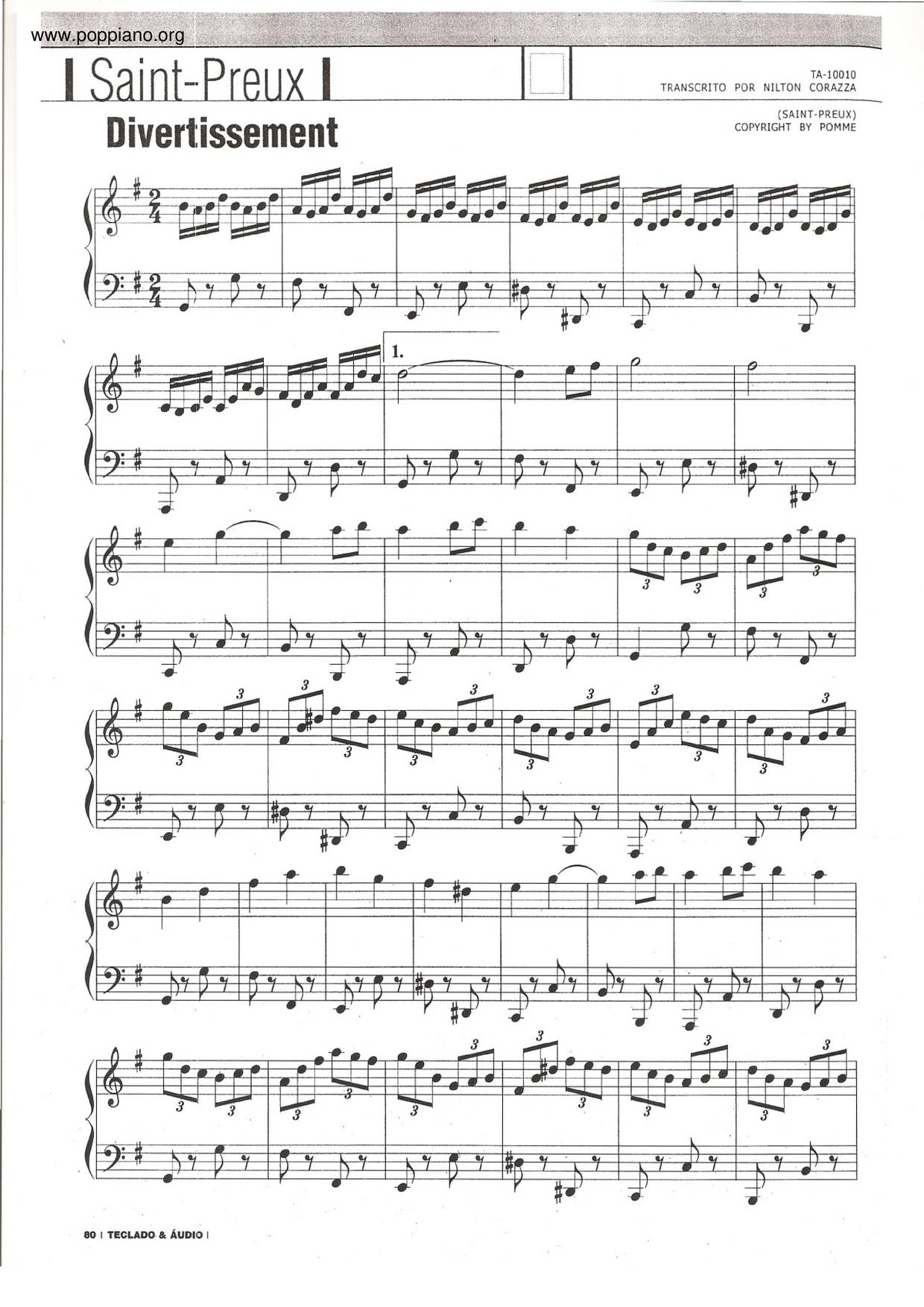 Adagio Divertissement Score