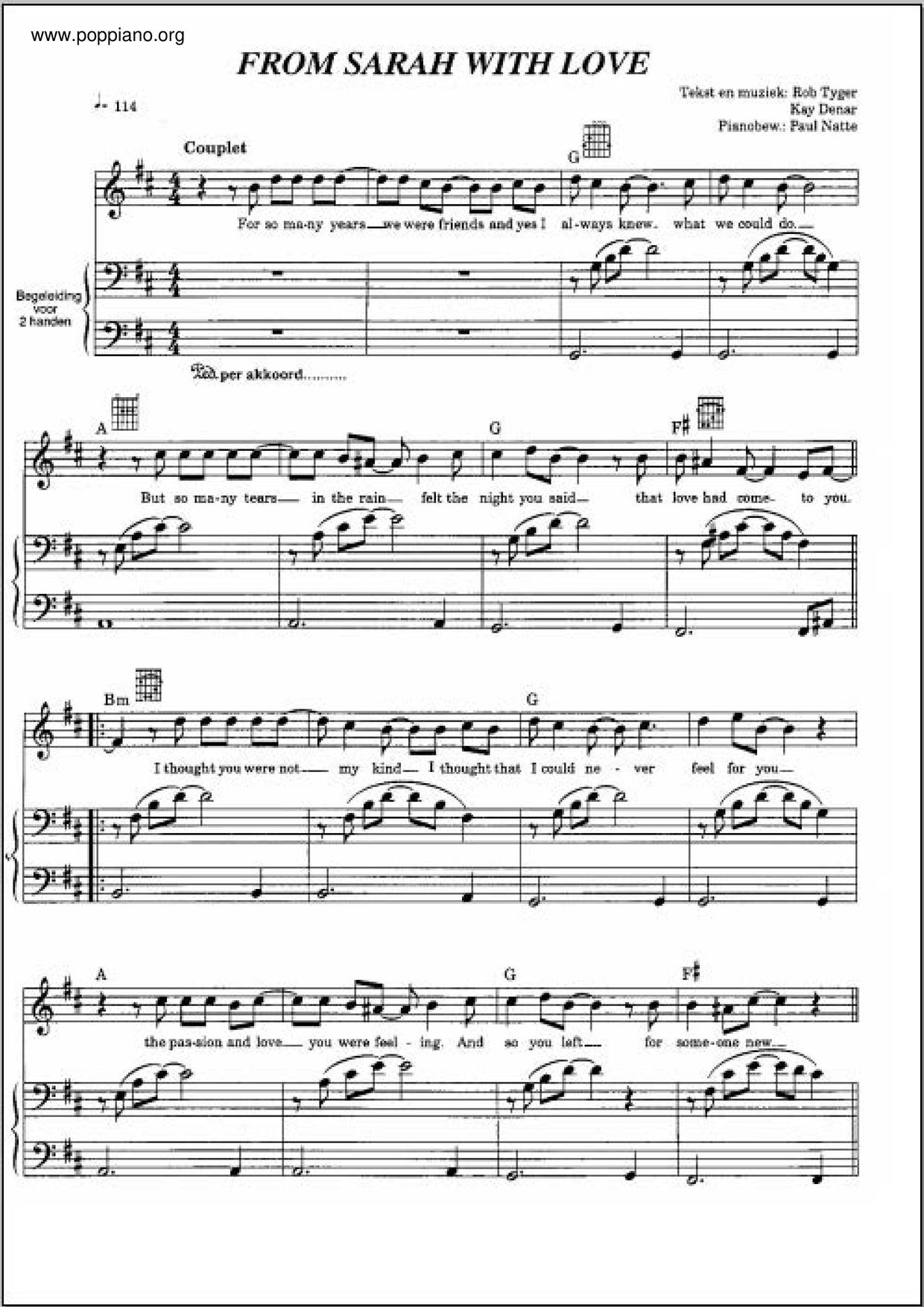 From Sarah With Love Score