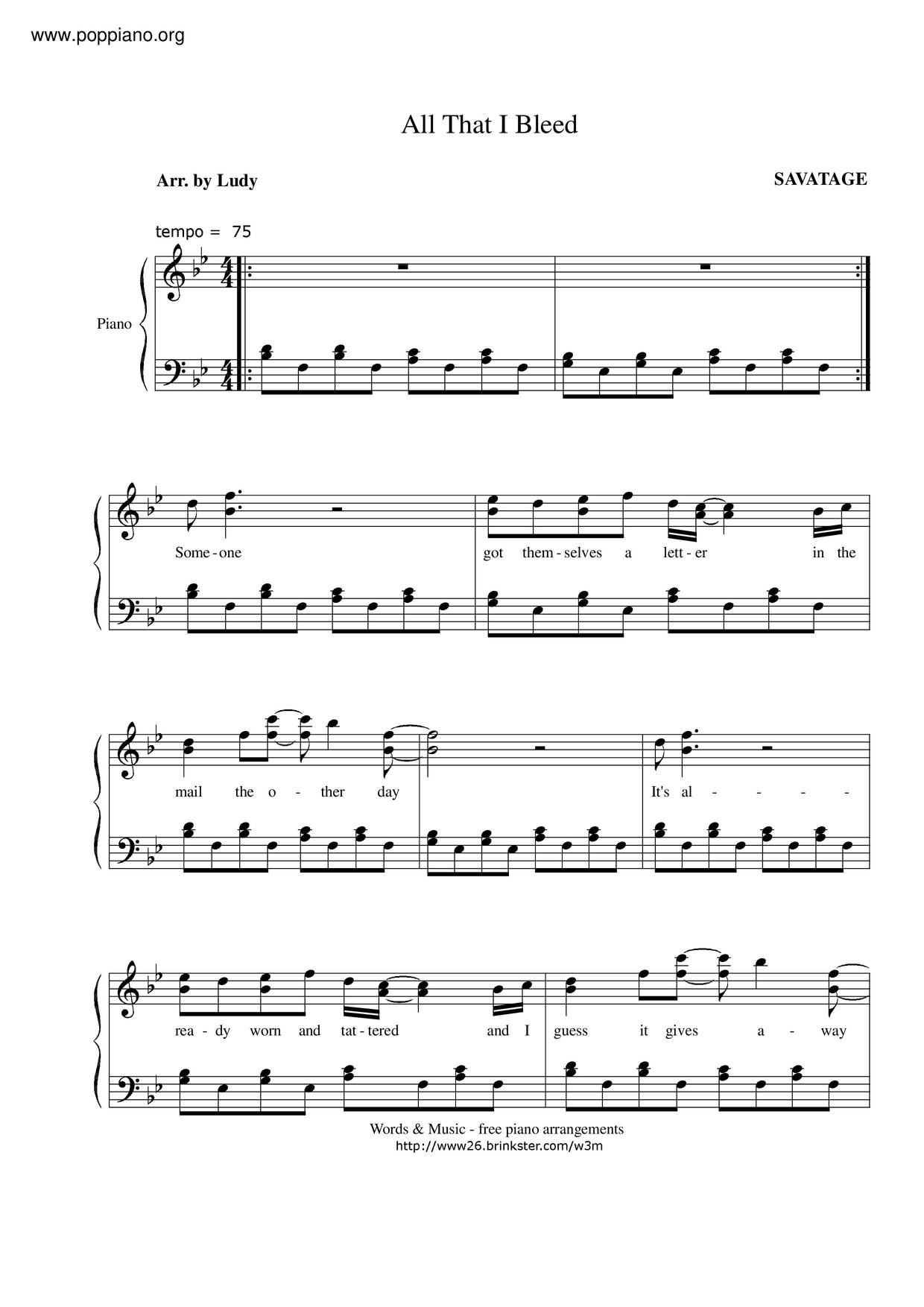 All That I Bleed Score