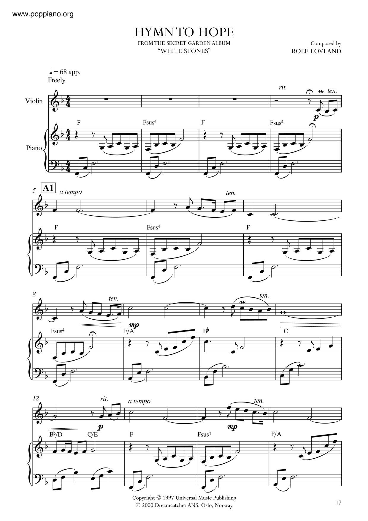 Hymn To Hope Score