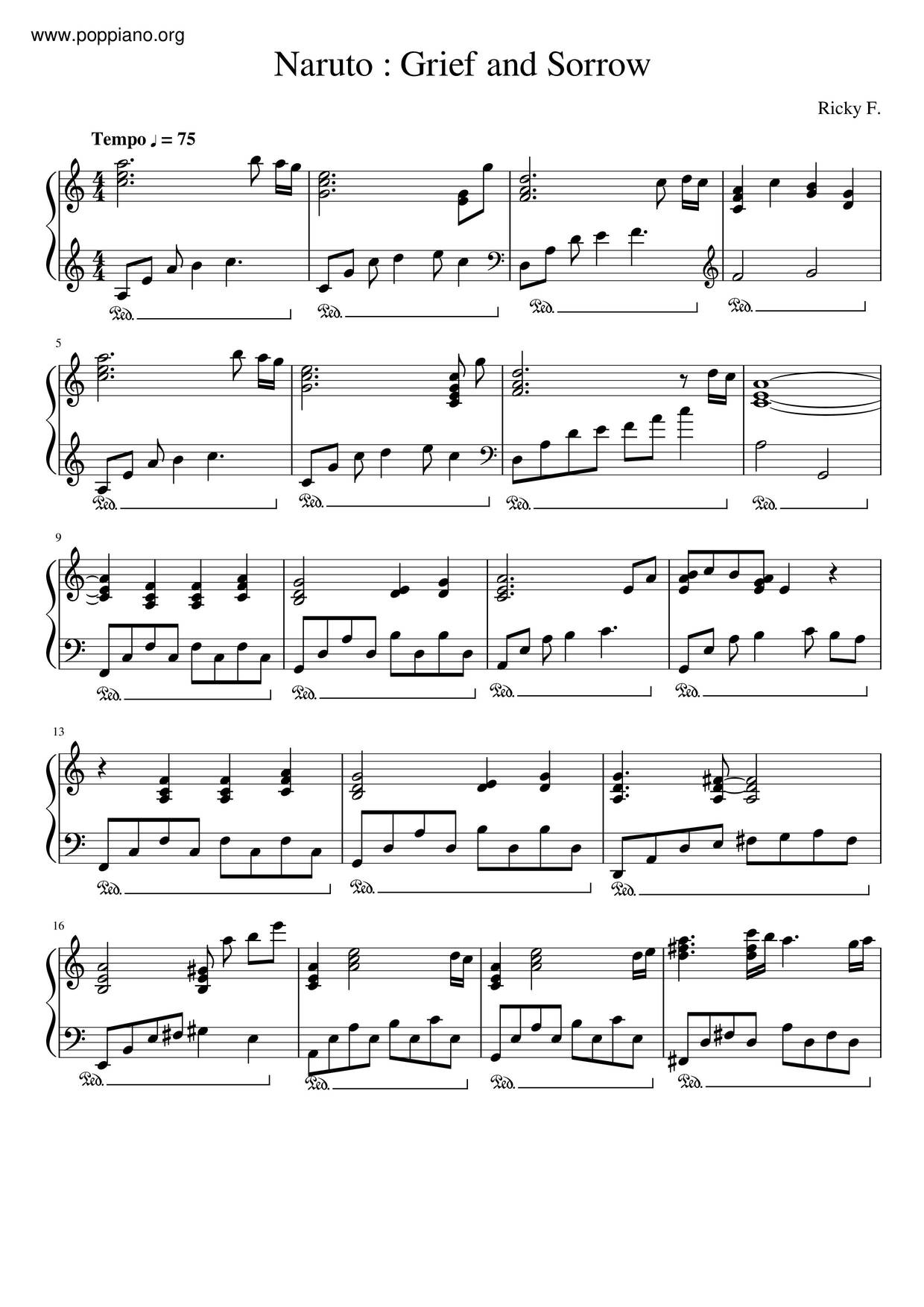 Grief And Sorrow / Ai To Shuu Score