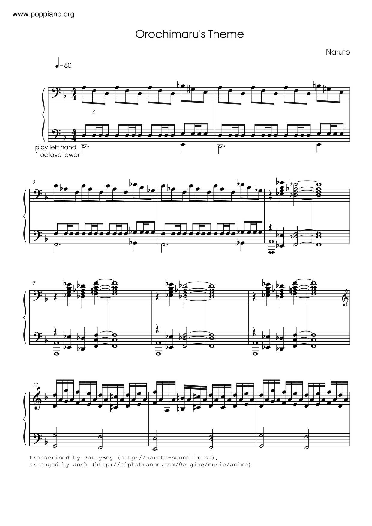 Play Yukimaru Theme (Naruto) Music Sheet