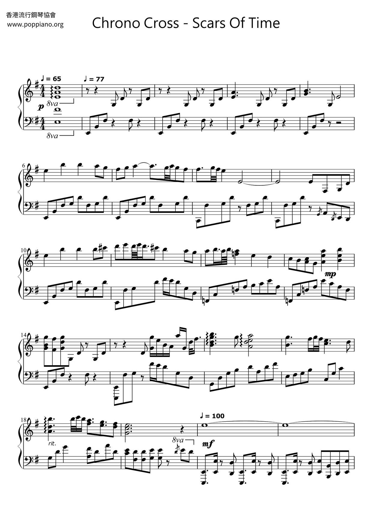 Scars Of Time Score