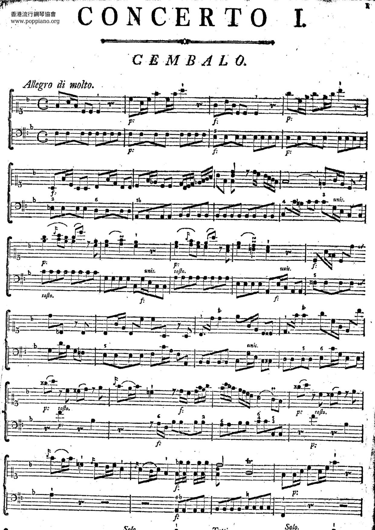 6 Harpsichord Concertos, Wq.43 Score