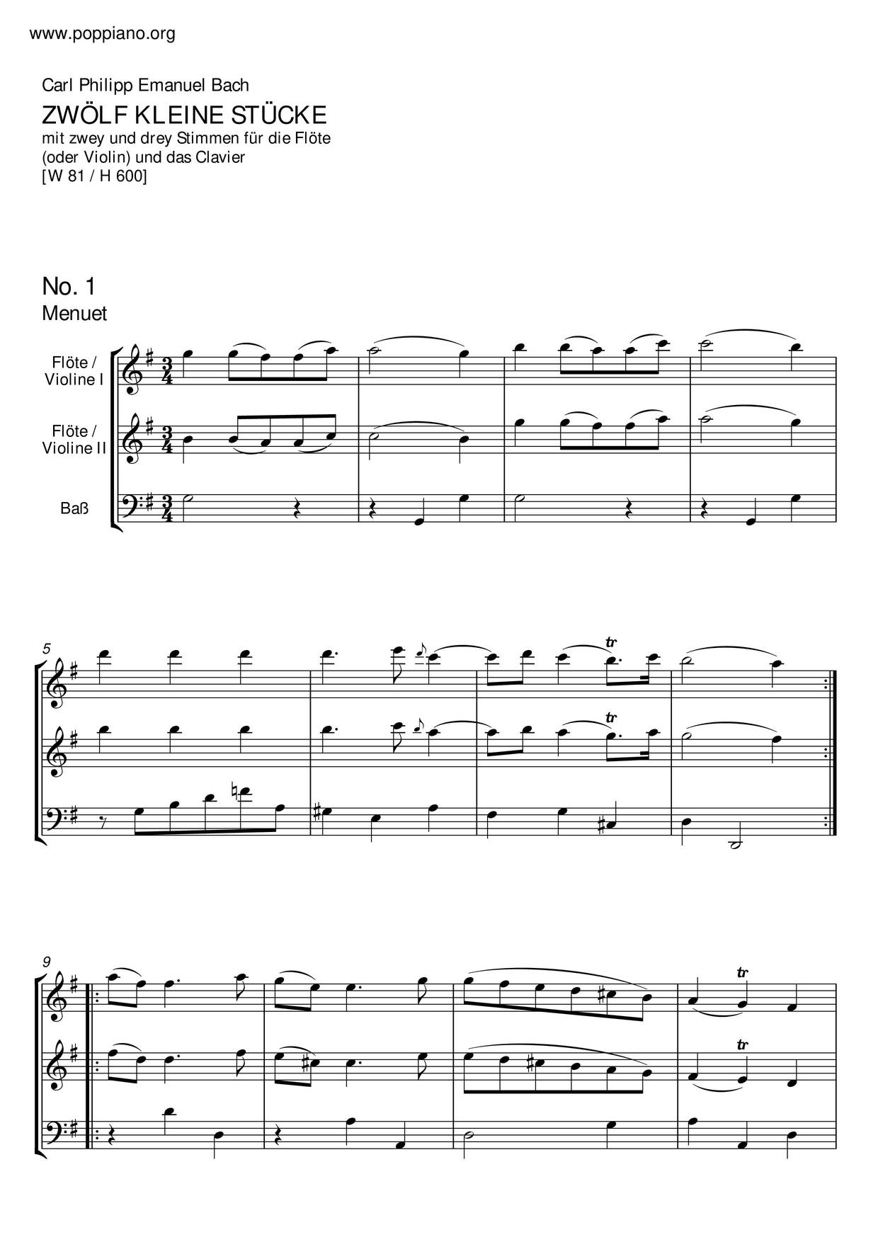 12 Kleine Stücke, H.600ピアノ譜