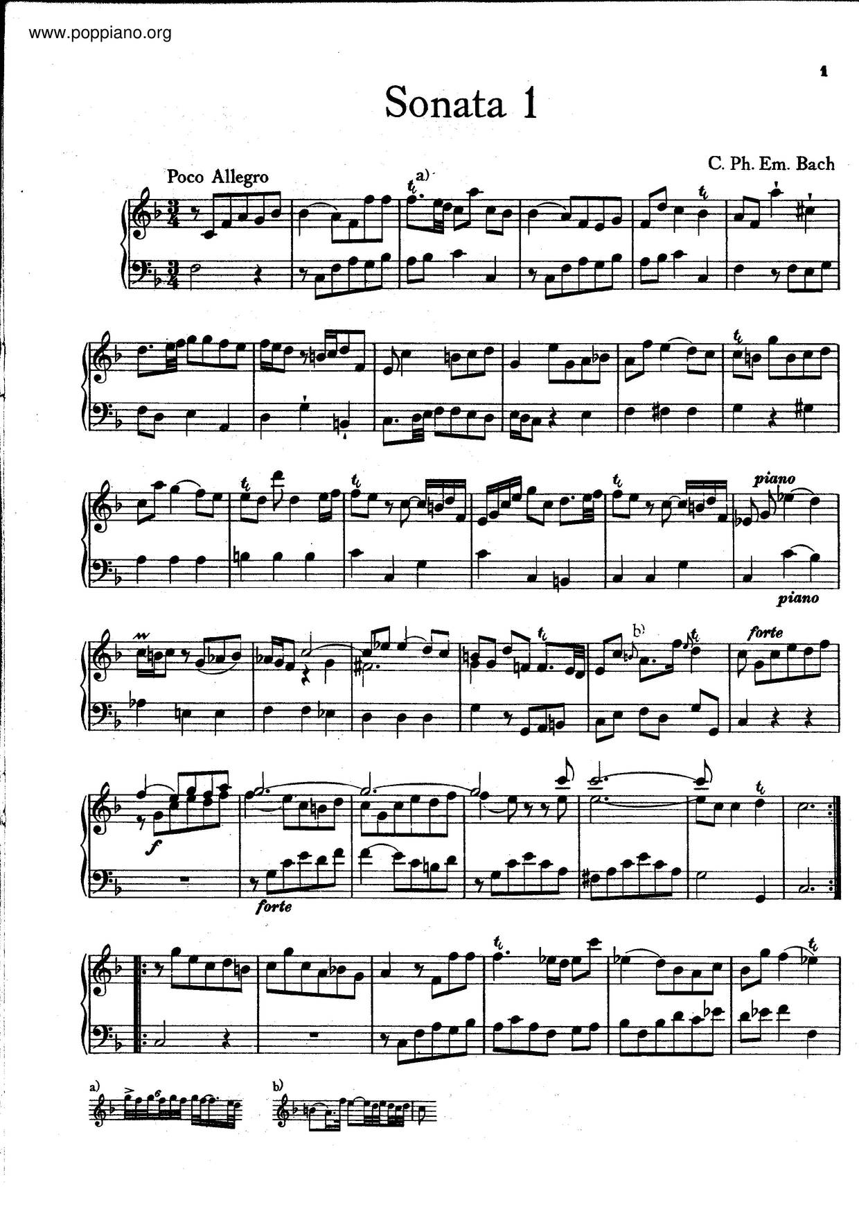 6 Harpsichord Sonatas, Wq.48琴譜