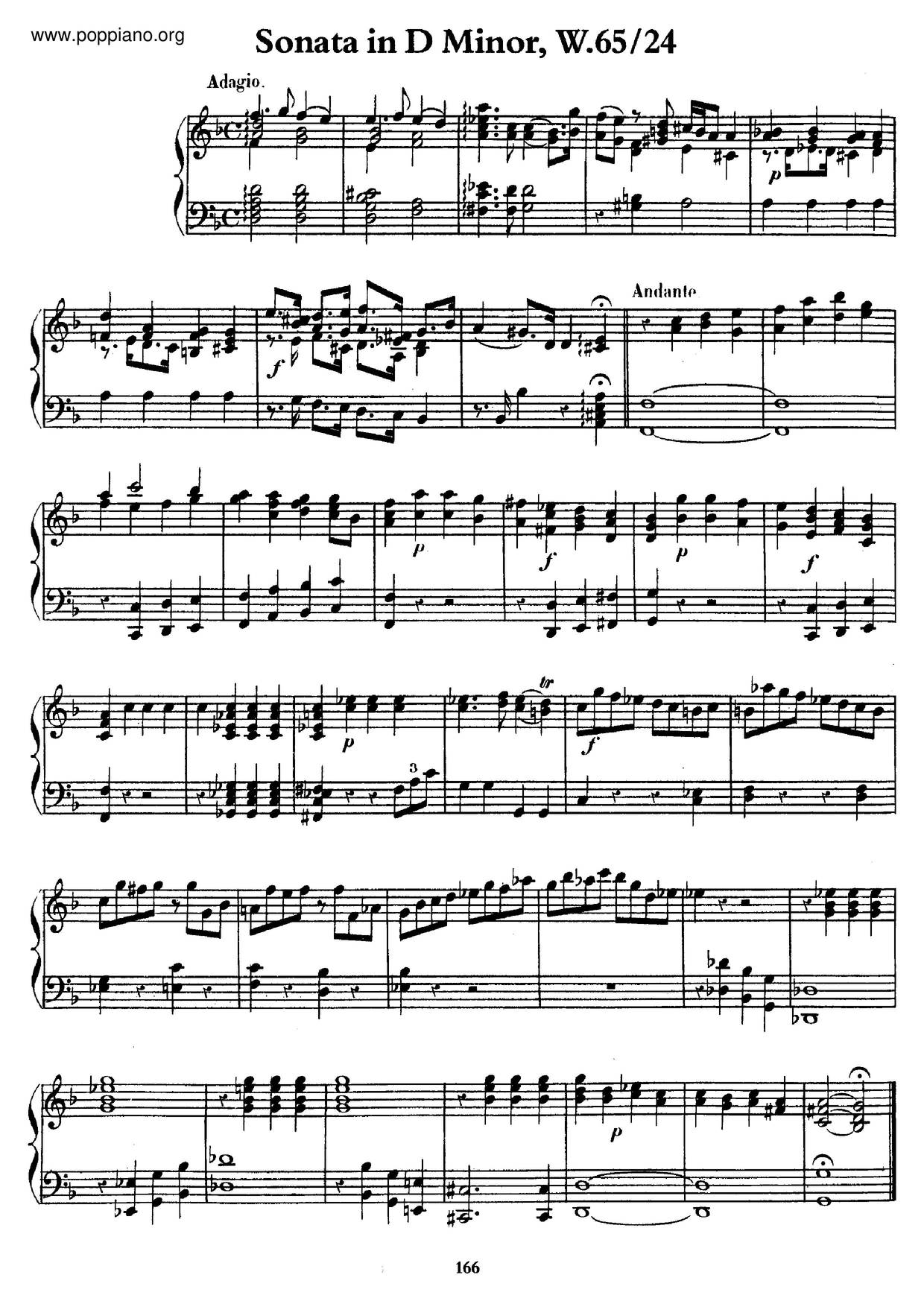 Keyboard Sonata In D Minor, H.60ピアノ譜