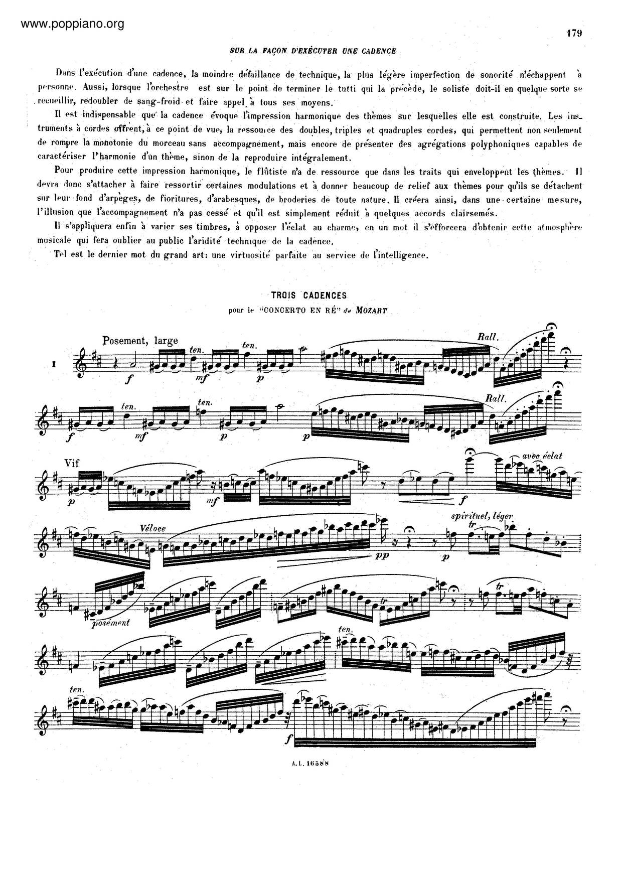 Flute Concerto In D Major, K. 314/285Dピアノ譜